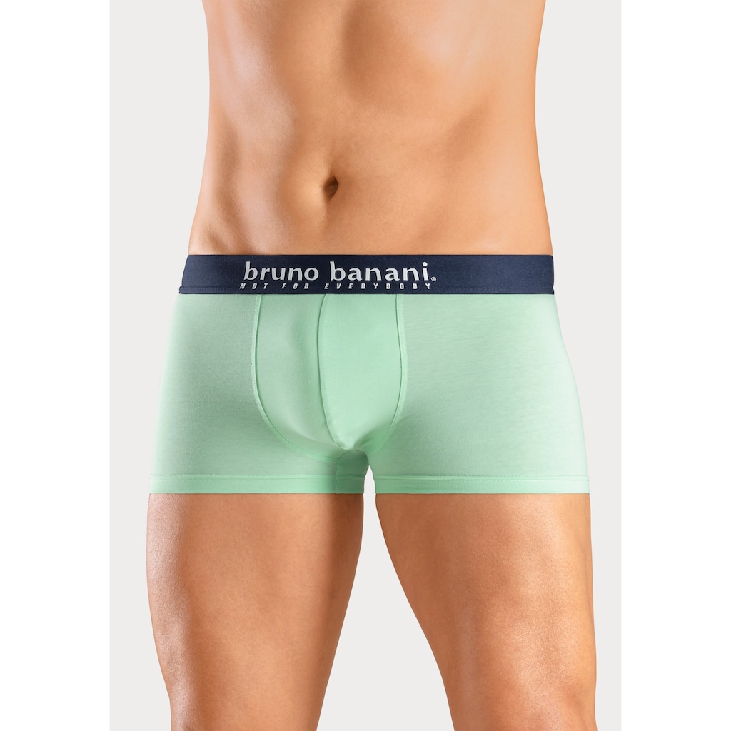 Bruno Banani Boxer »Boxershorts für Herren«, (Packung, 4 St., 4er-Pack), mit Palmendruck und unifarben aus Baumwollmischung