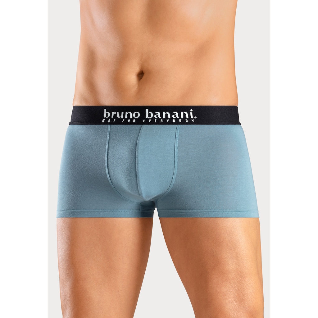 Bruno Banani Boxer »Boxershorts für Herren«, (Packung, 4 St., 4er-Pack), mit Palmendruck und unifarben aus Baumwollmischung