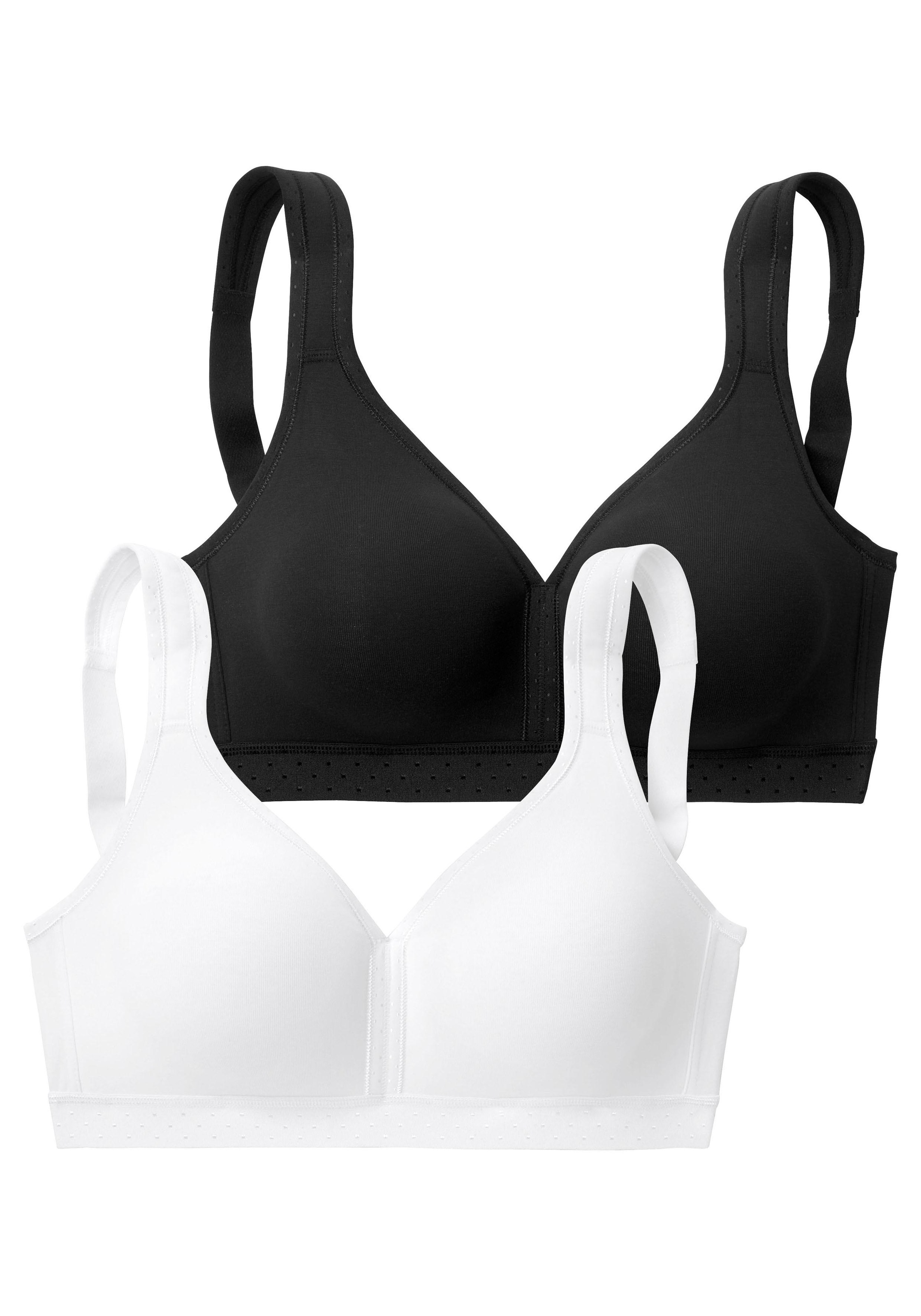 petite fleur by Lascana Entlastungs-BH ", BH ohne Bügel, Baumwoll-BH, Soft-BH" Packung, mit breiten Trägern, grosse Grössen, bequemer BH