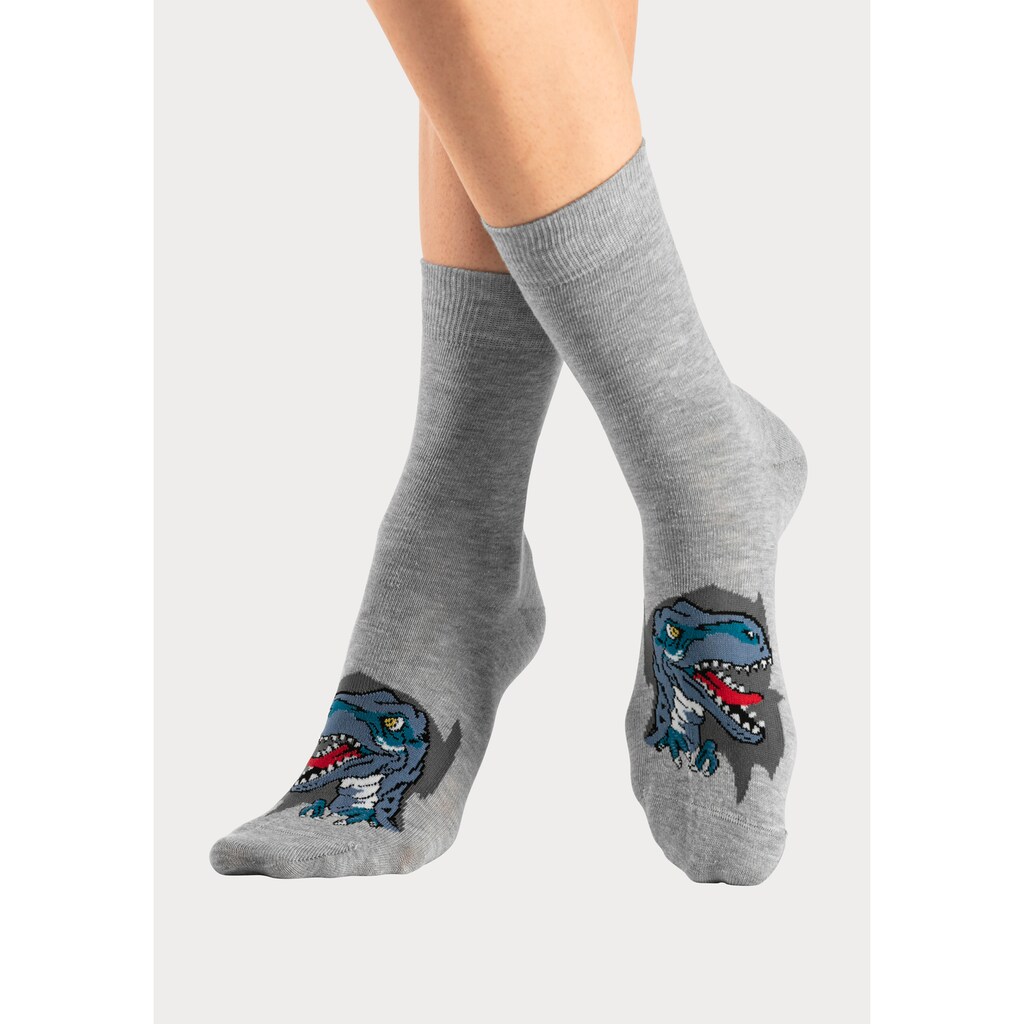 H.I.S Socken, (Packung, 5 Paar), mit Dinosauriermotiven