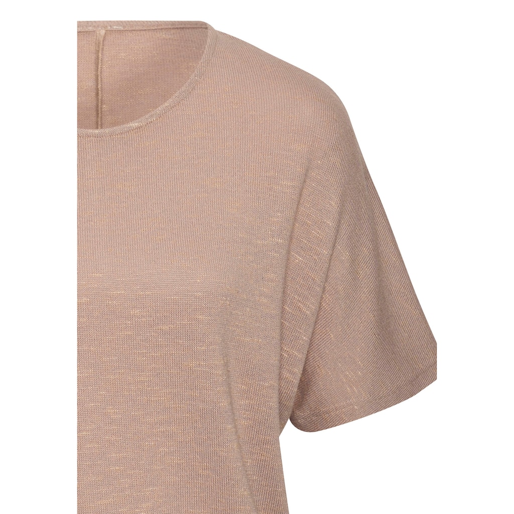 Vivance Kurzarmshirt »mit breitem Bund«, aus weichem Viskose-Feinstrick