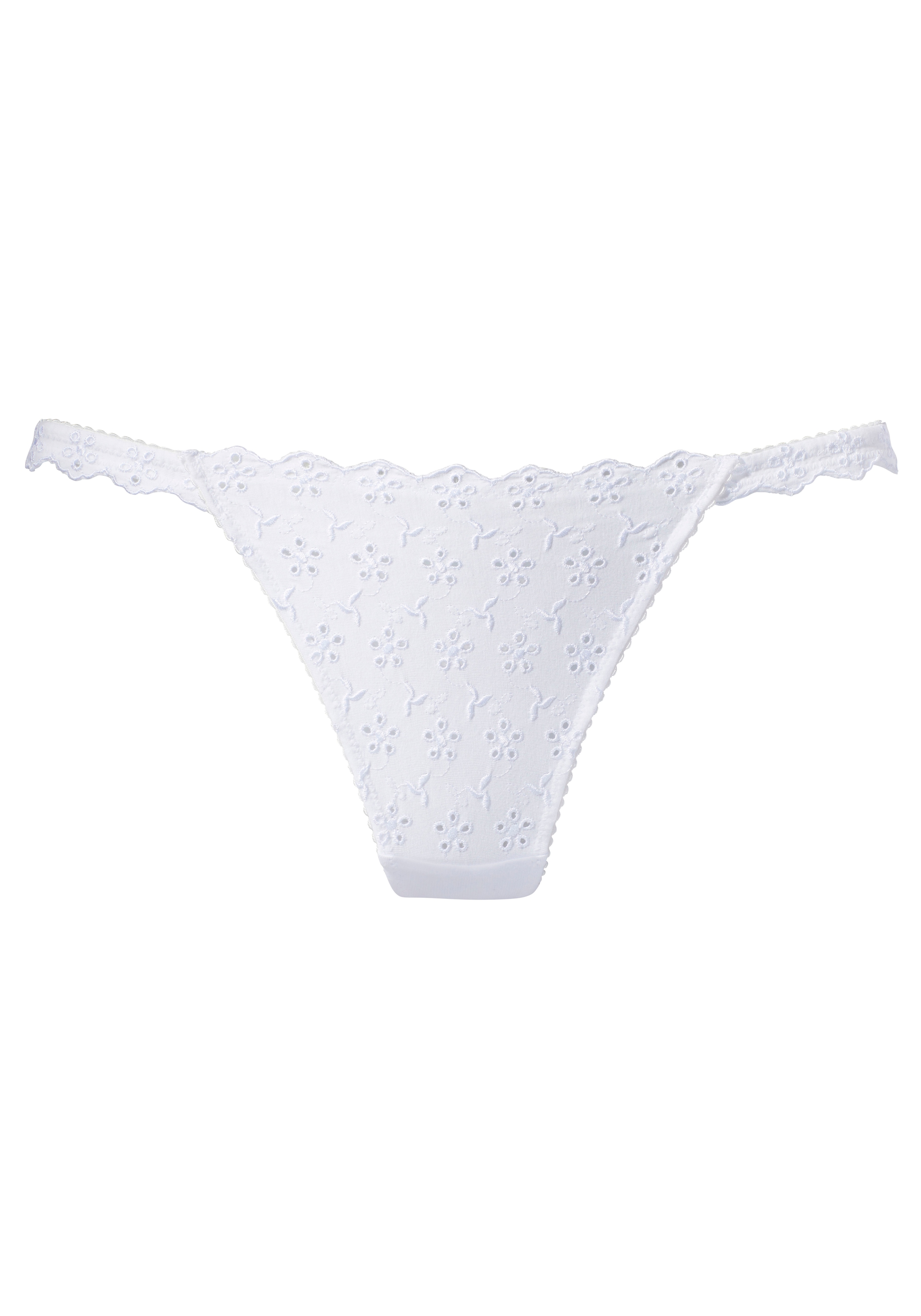 Vivance String, aus weicher Baumwolle mit Lochstickerei
