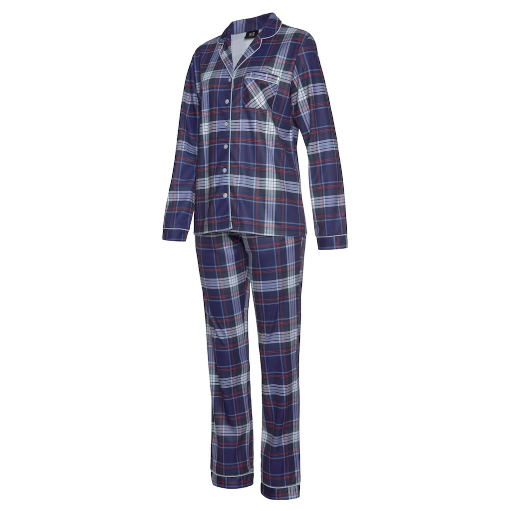 H.I.S Pyjama, (Set, 2 tlg.), aus Flanell mit Allover-Karomuster