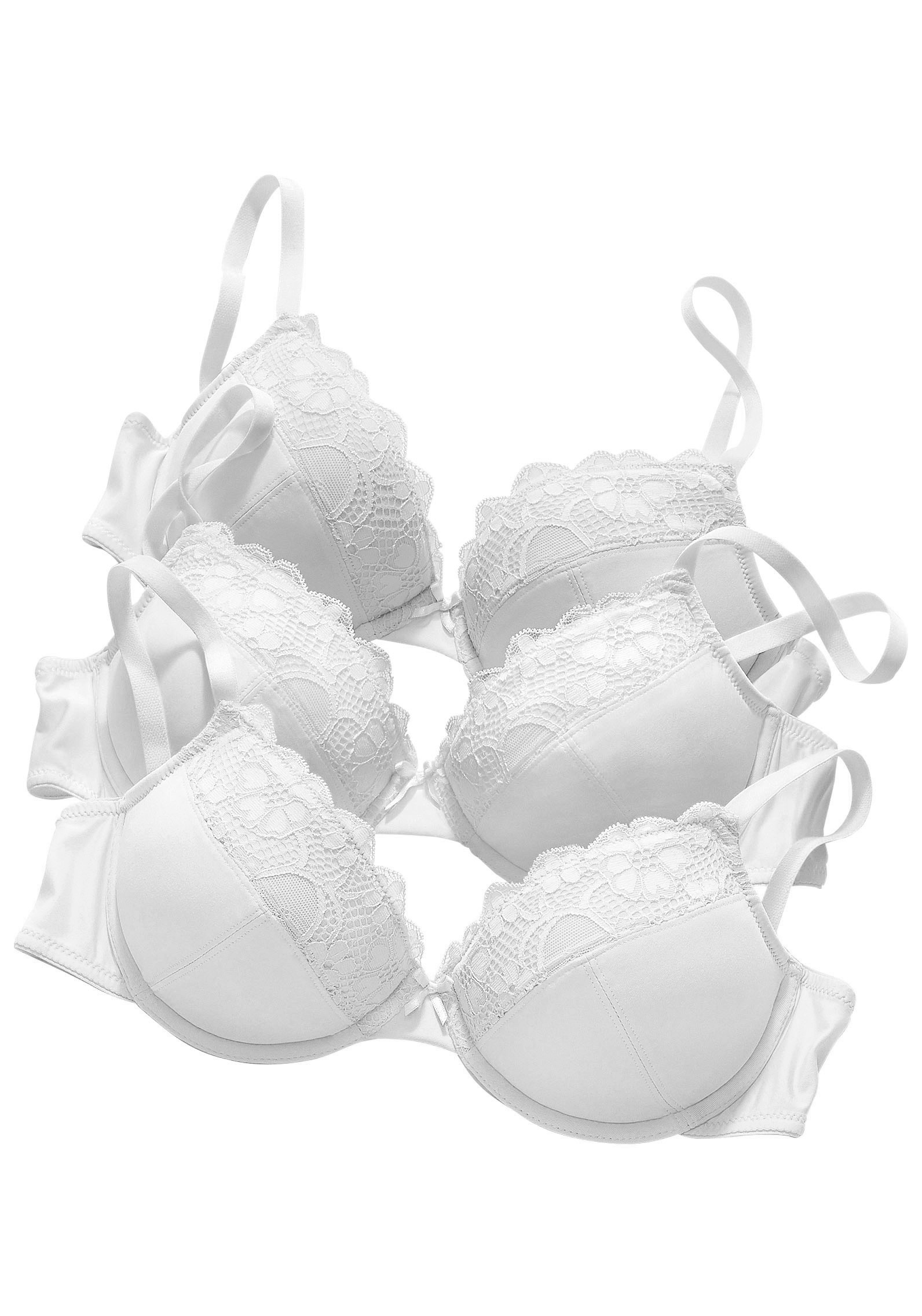 petite fleur Push-up-BH Packung, 3 Stück, mit Bügel im attraktiven Multipack, Dessous