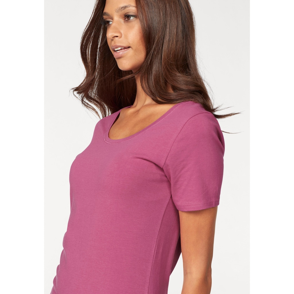 Vivance T-Shirt »aus elastischer Baumwoll-Qualität«, (2er-Pack)