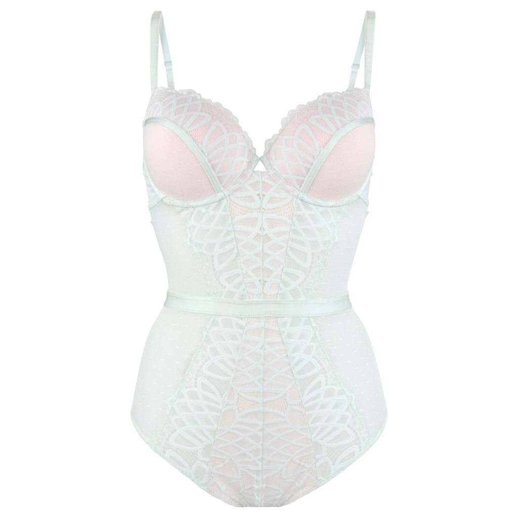 LASCANA Body »Cara«, aus filigraner Spitze und Soft-Mesh anteilig aus recyceltem Material