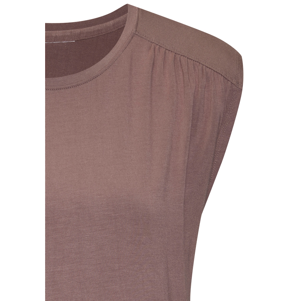 LASCANA Shirttop »mit Schulterraffung«, aus weichem Viskose-Stretch