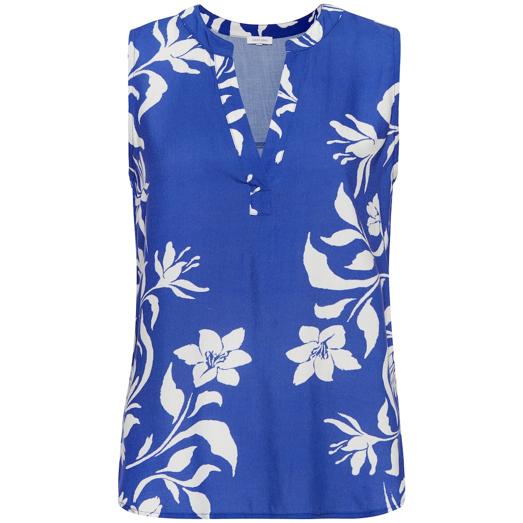 LASCANA Blusentop, mit Blumenprint und V-Ausschnitt, Blusenshirt