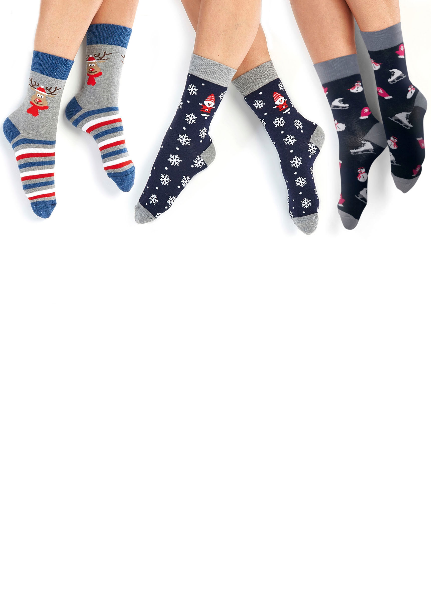 H.I.S Socken Packung, 3 Stk. tlg. mit Weihnachts-Design