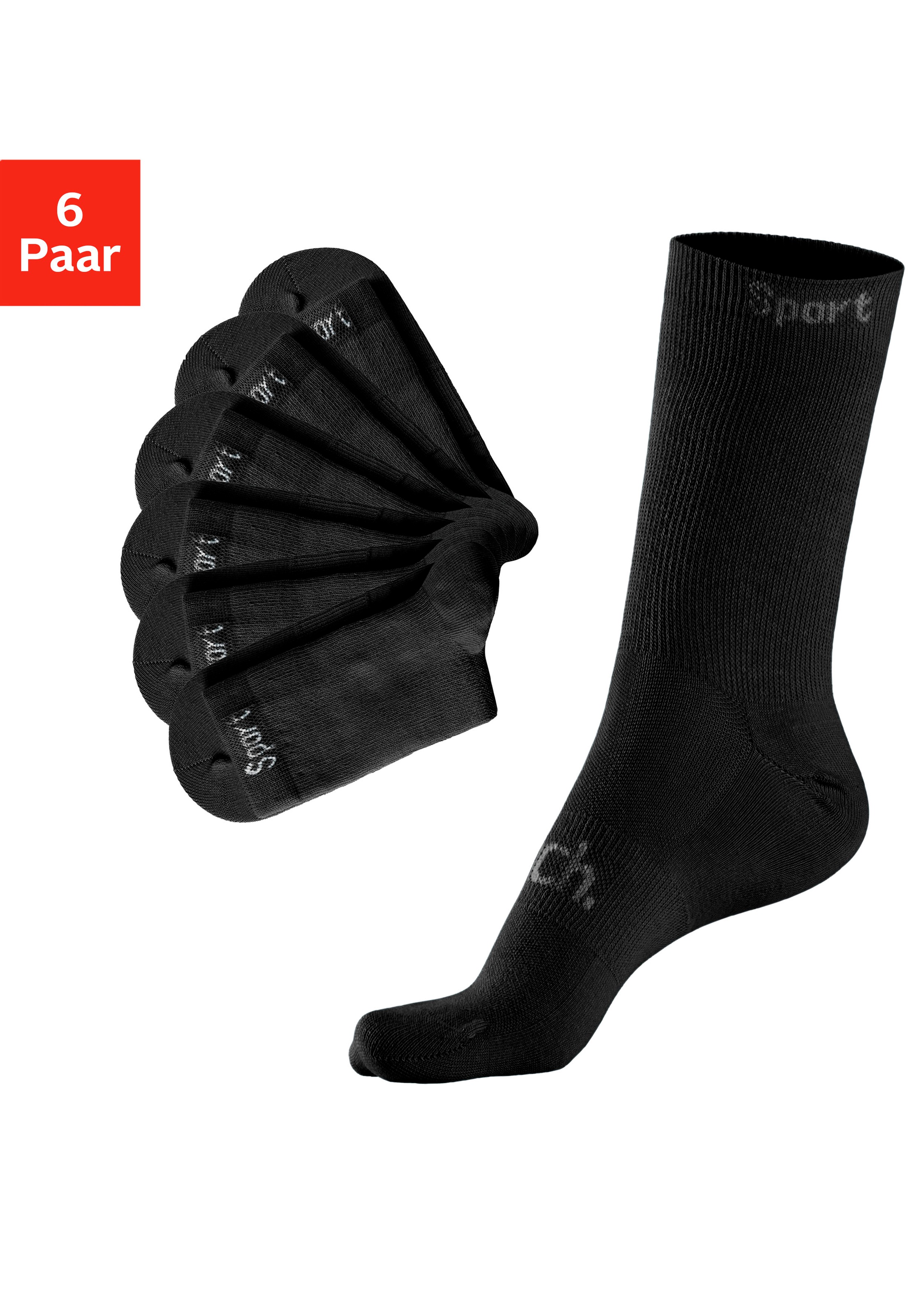 Bench. Sportsocken Packung, 6 Stk. tlg. mit antibakterieller Feuchtigkeitsregulierung