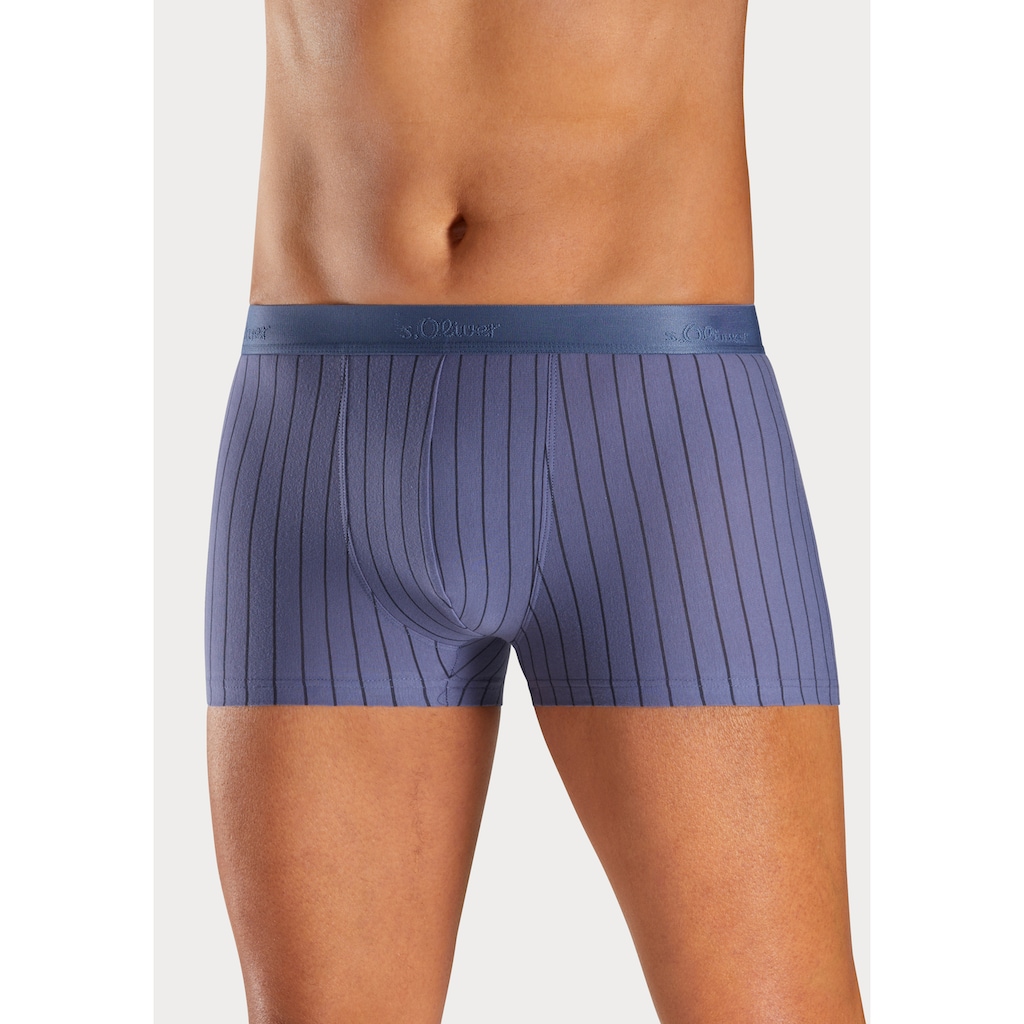 s.Oliver Boxer »Boxershorts für Herren«, (Packung, 3 St.), in Streifen und Uni aus Baumwoll-Mix