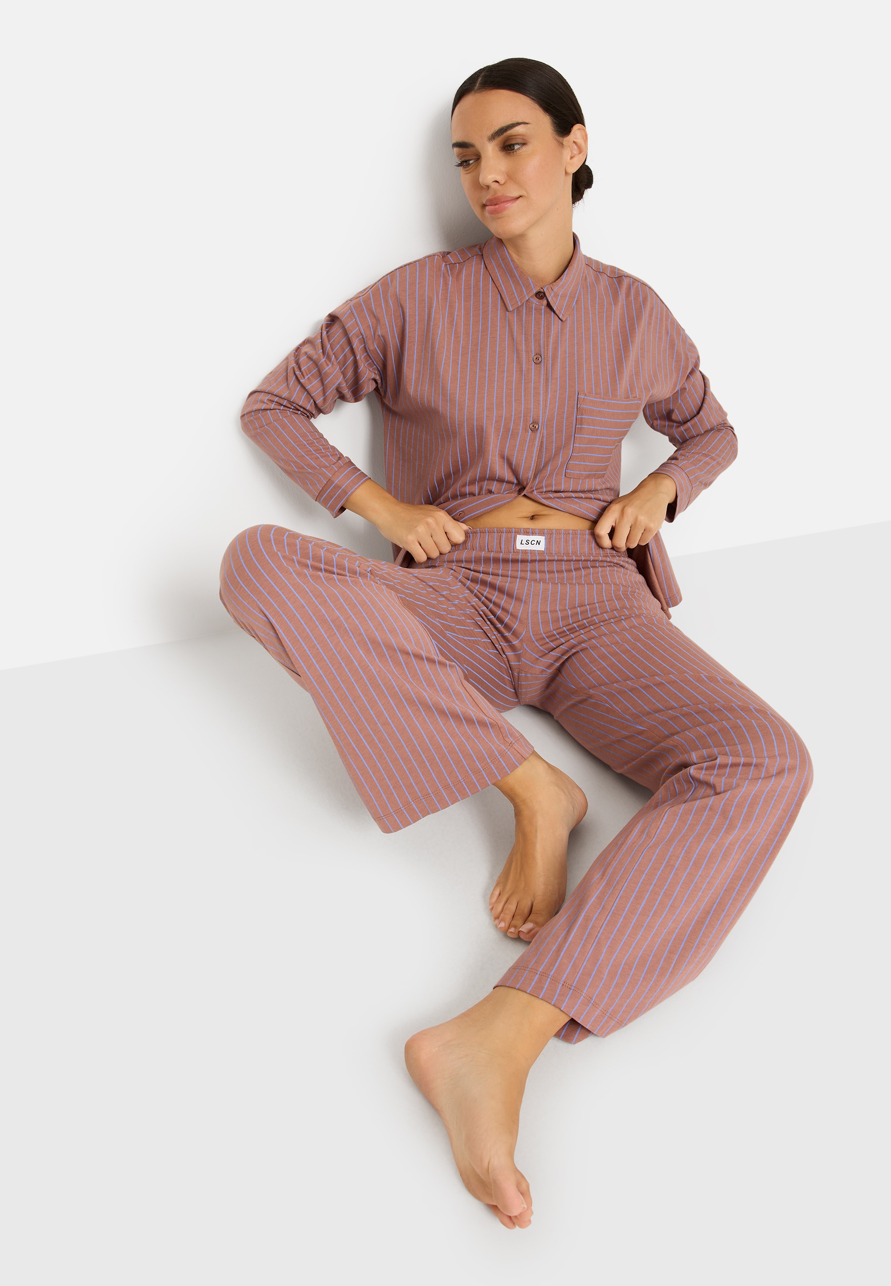 LSCN by LASCANA Pantalon de pyjama  avec jambe large