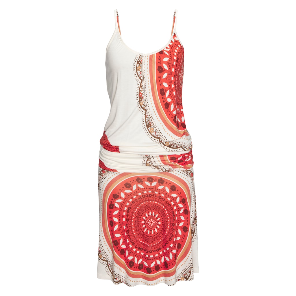 Beachtime Strandkleid, mit Alloverprint und verstellbaren Trägern, Sommerkleid, Jerseykleid