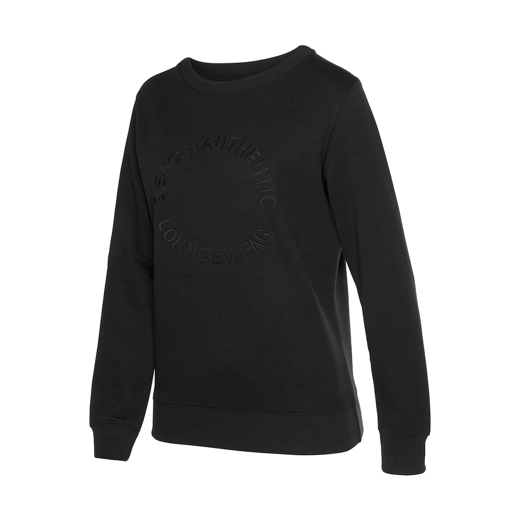 Bench. Loungewear Sweatshirt, mit runder Logostickerei, Loungwear