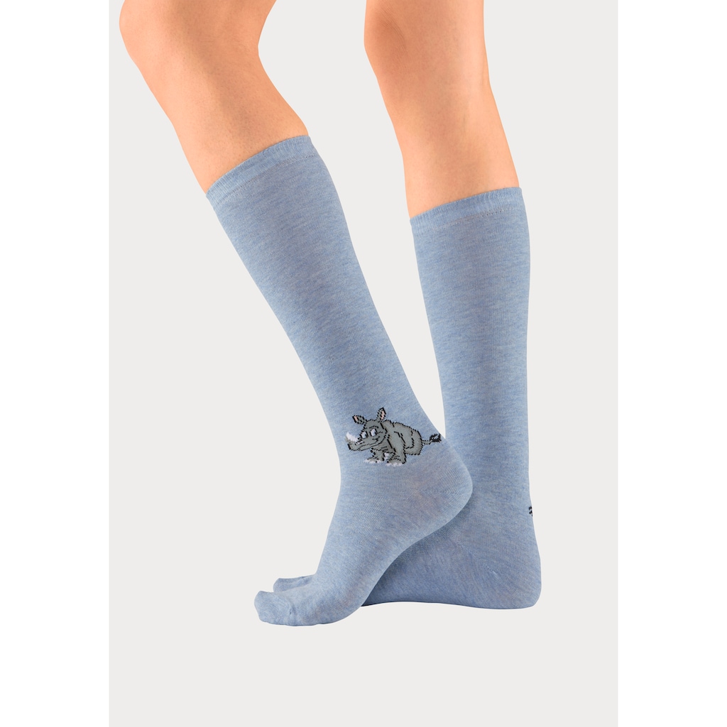 H.I.S Kniestrümpfe, (Packung, 5 Paar), mit eingestricktem Moriv