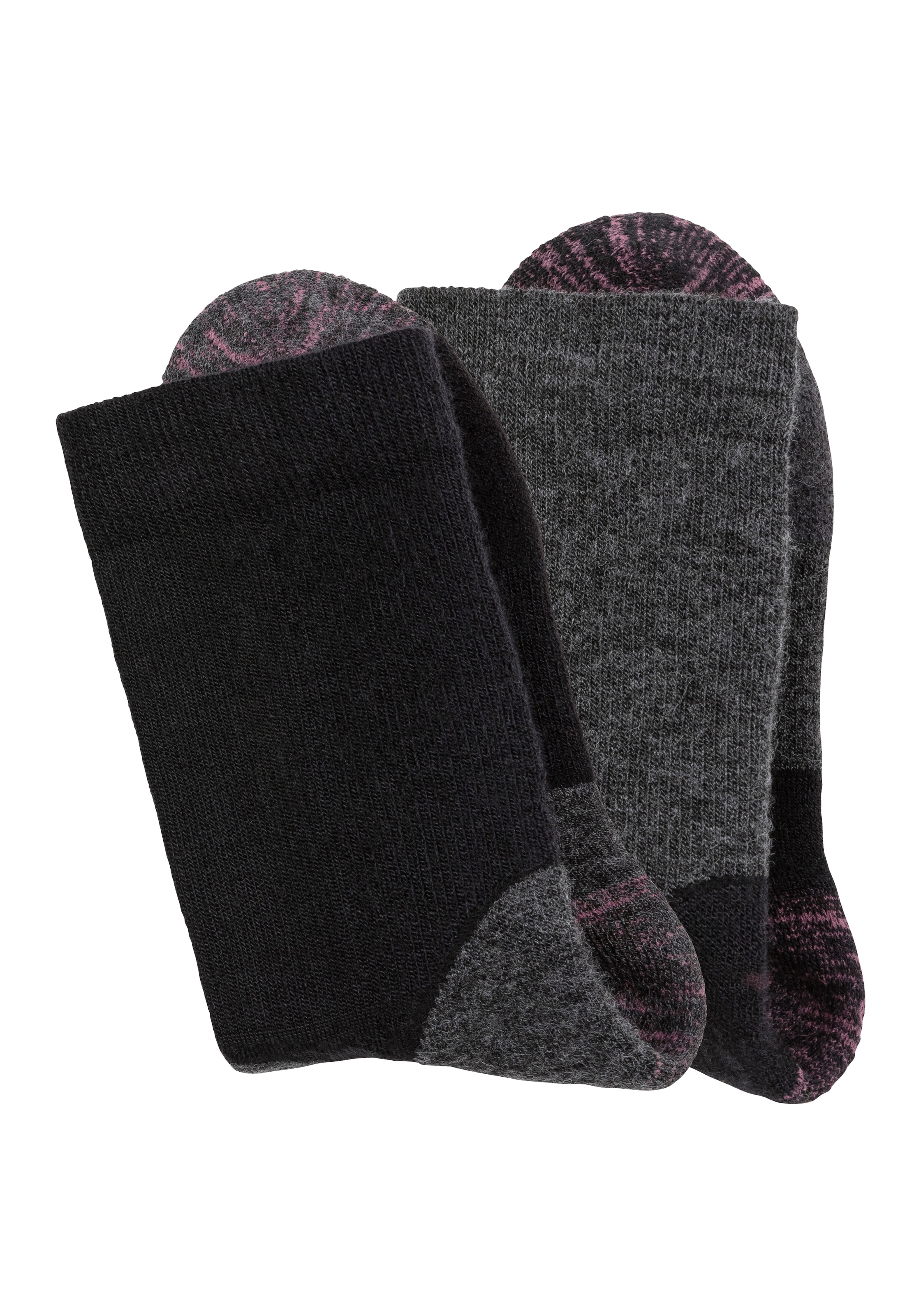 Bench. Wandersocken, (Packung, 2 Paar), Wollsocken aus flauschigem Material mit 36% Wolle