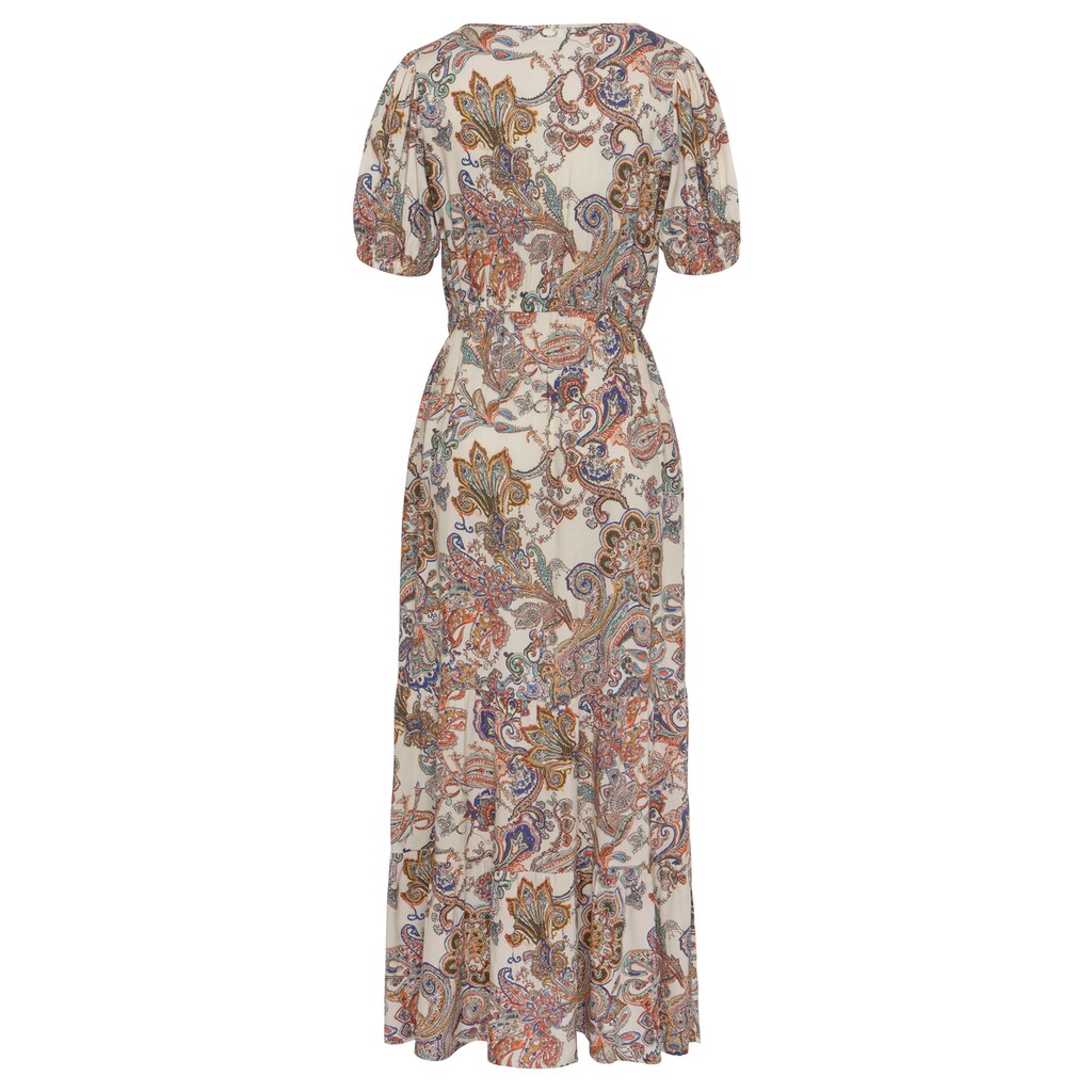 Vivance Maxikleid, aus gewebter Viskose, Paisleyprint, Druckkleid, Volants