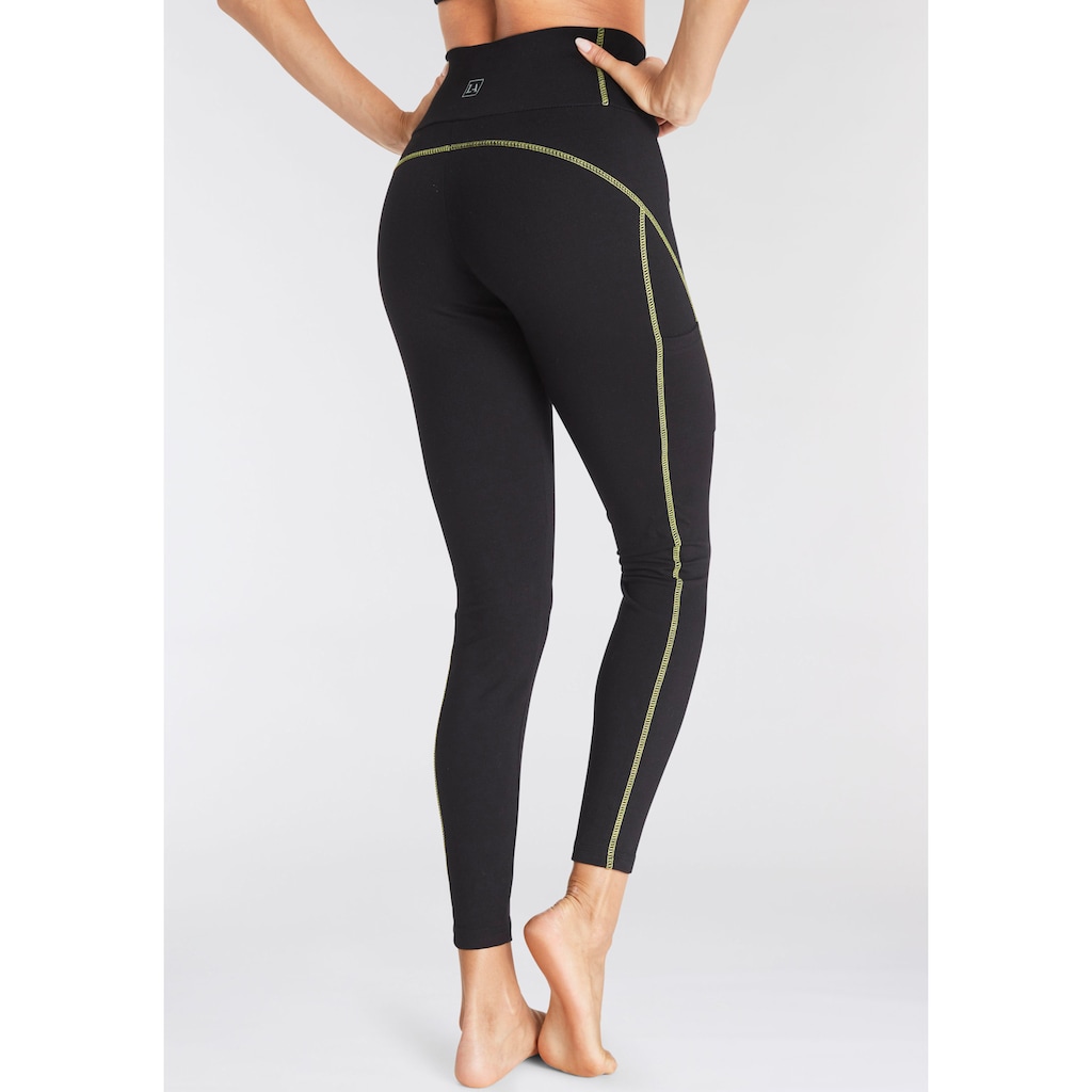 LASCANA ACTIVE Leggings, mit Kontrastnähten und breitem Bund