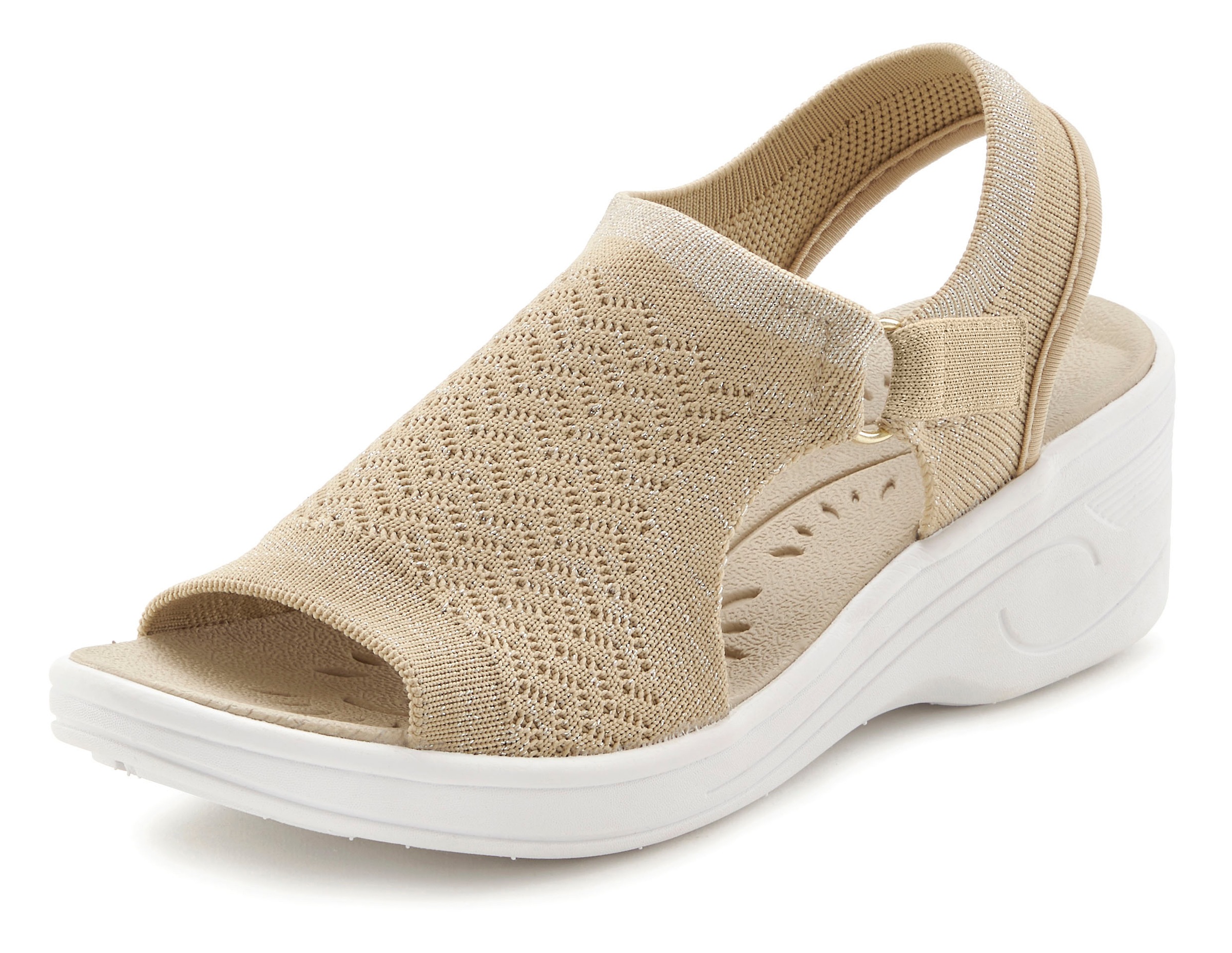 Vivance Sandales »Sandale, Sommerschuh, offener Schuh«  mit Keilabsatz und Klettverschluss VEGAN