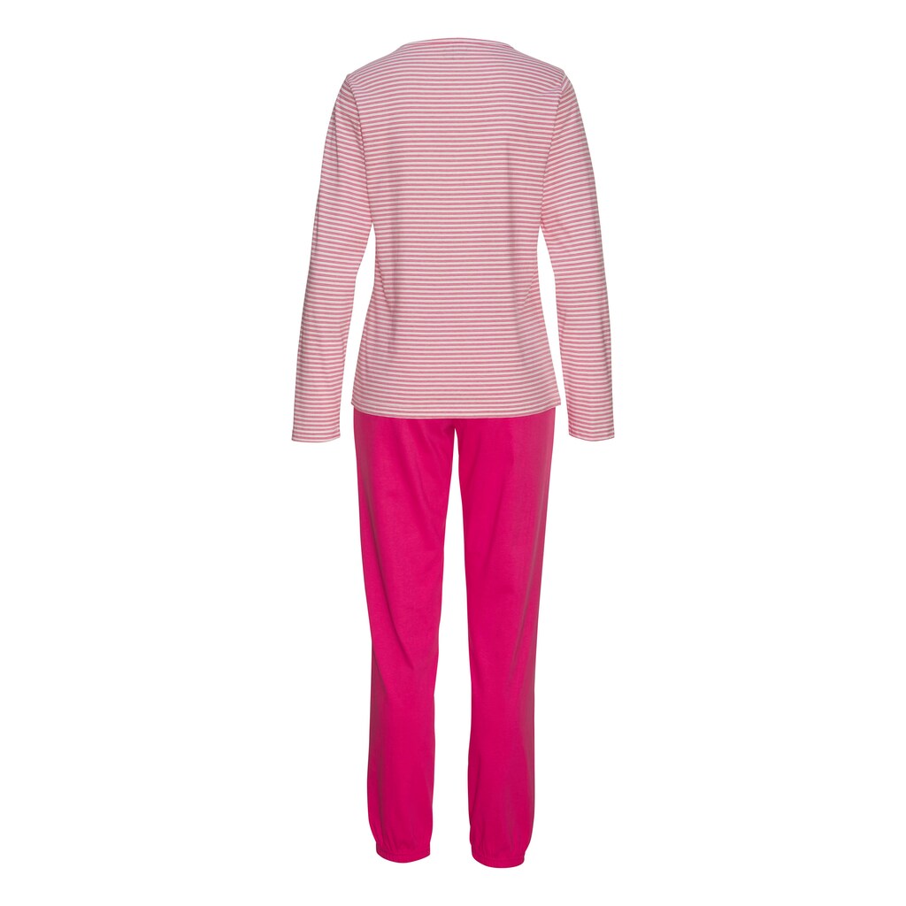 Vivance Dreams Pyjama, (Set, 2 tlg.), mit garngefärbten Streifen