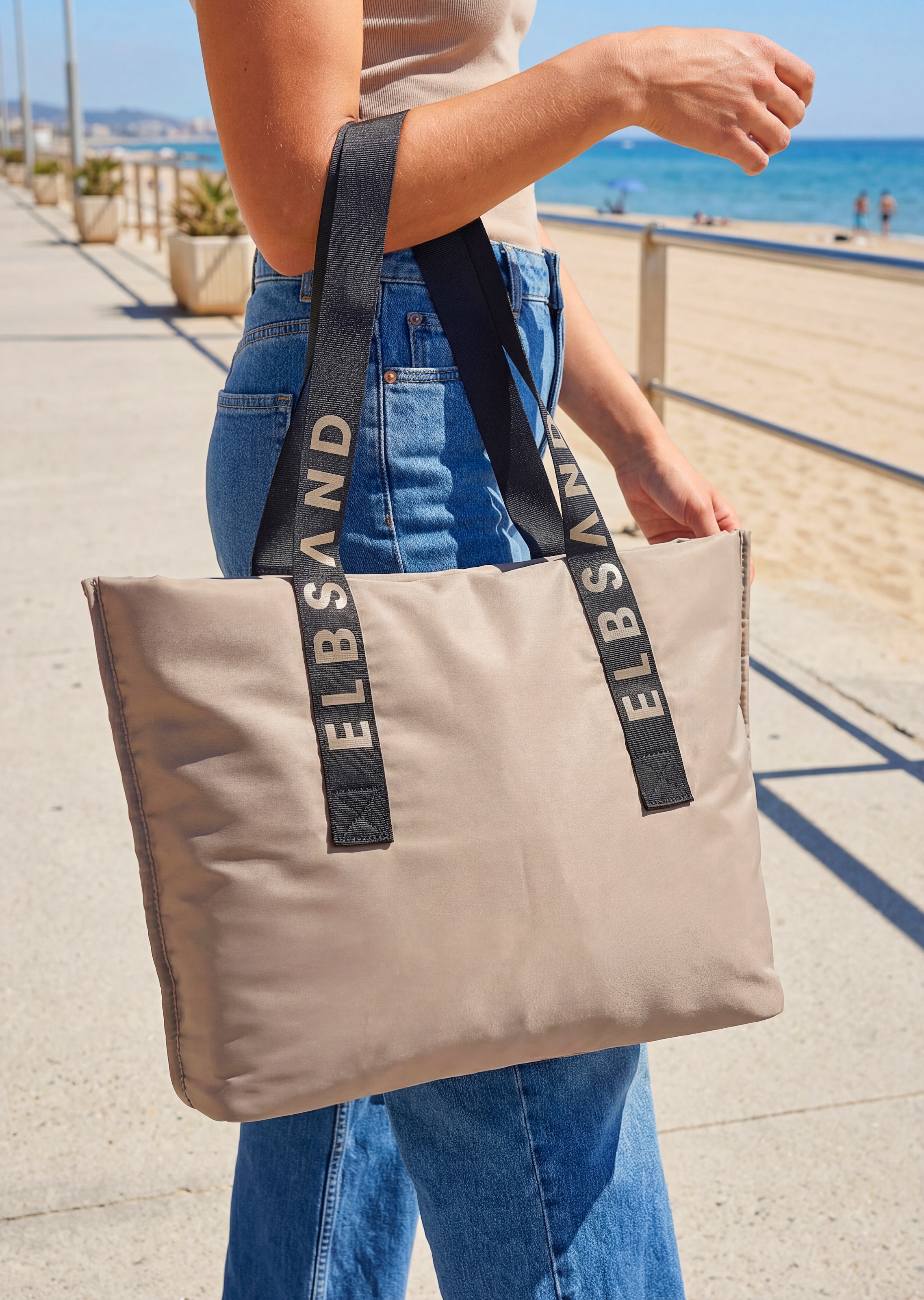 Elbsand Shopper »Schultertasche« grosse Handtasche, Henkeltasche, Tragetasche,  Badetasche VEGAN