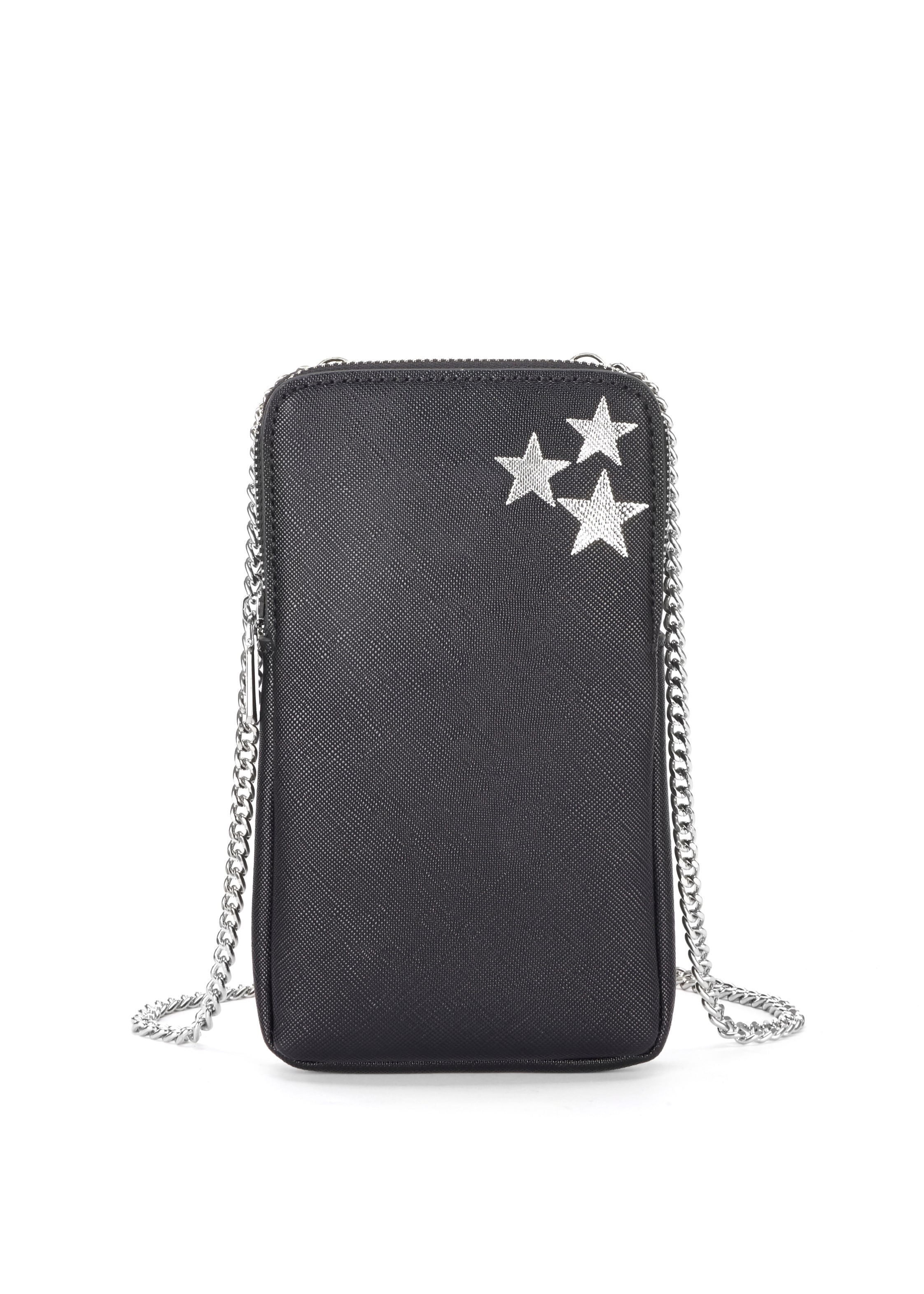 LASCANA Umhängetasche, mit Stern Prägung, Minibag, Handytasche zum Umhängen VEGAN
