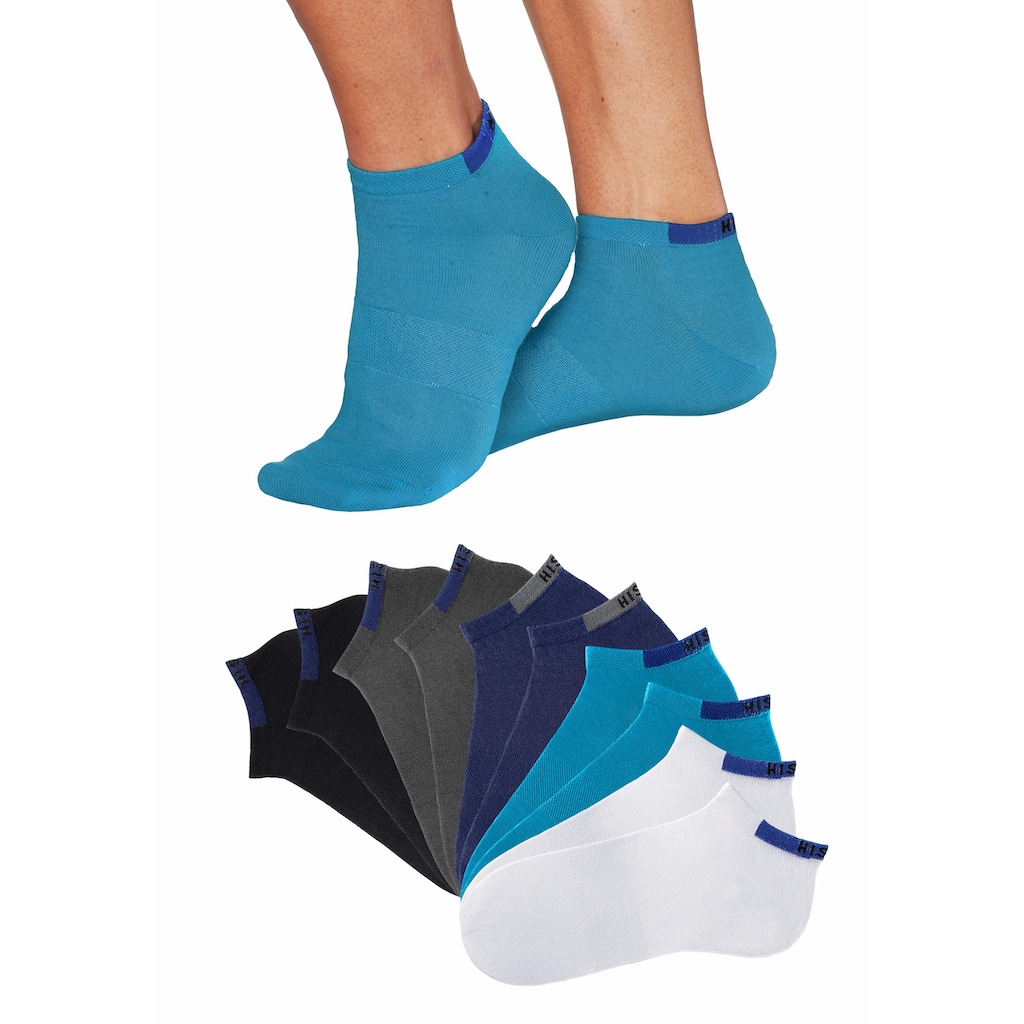 H.I.S Sneakersocken, (Packung, 10 Paar), mit verstärkten Belastungszonen