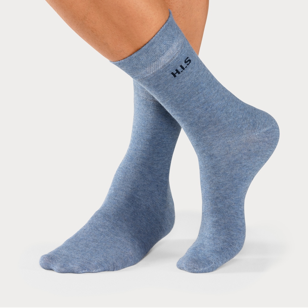 H.I.S Socken, (Packung, 4 Paar), mit druckfreiem Bündchen