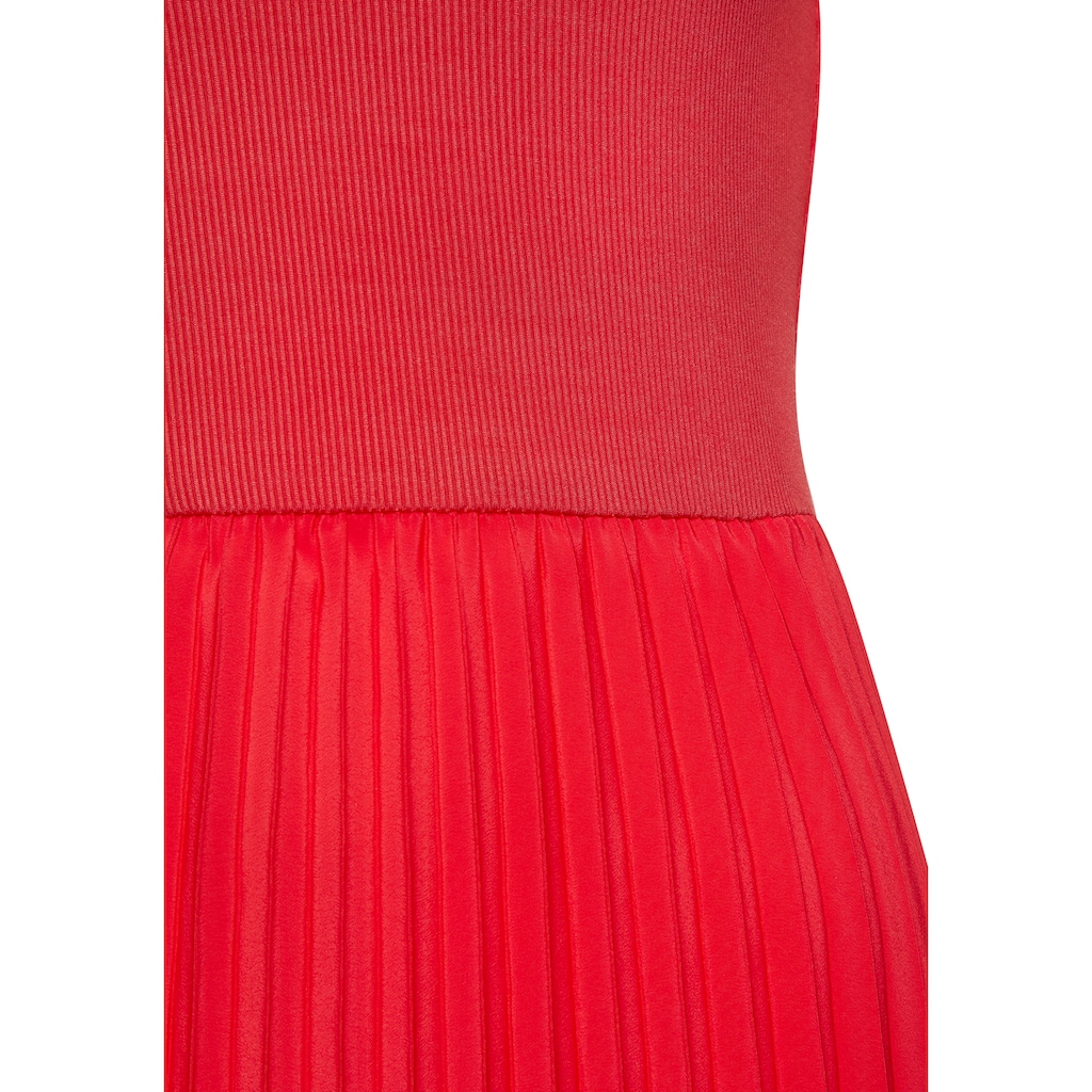 LASCANA Midikleid, mit Plisseerockteil, Basic, modisch