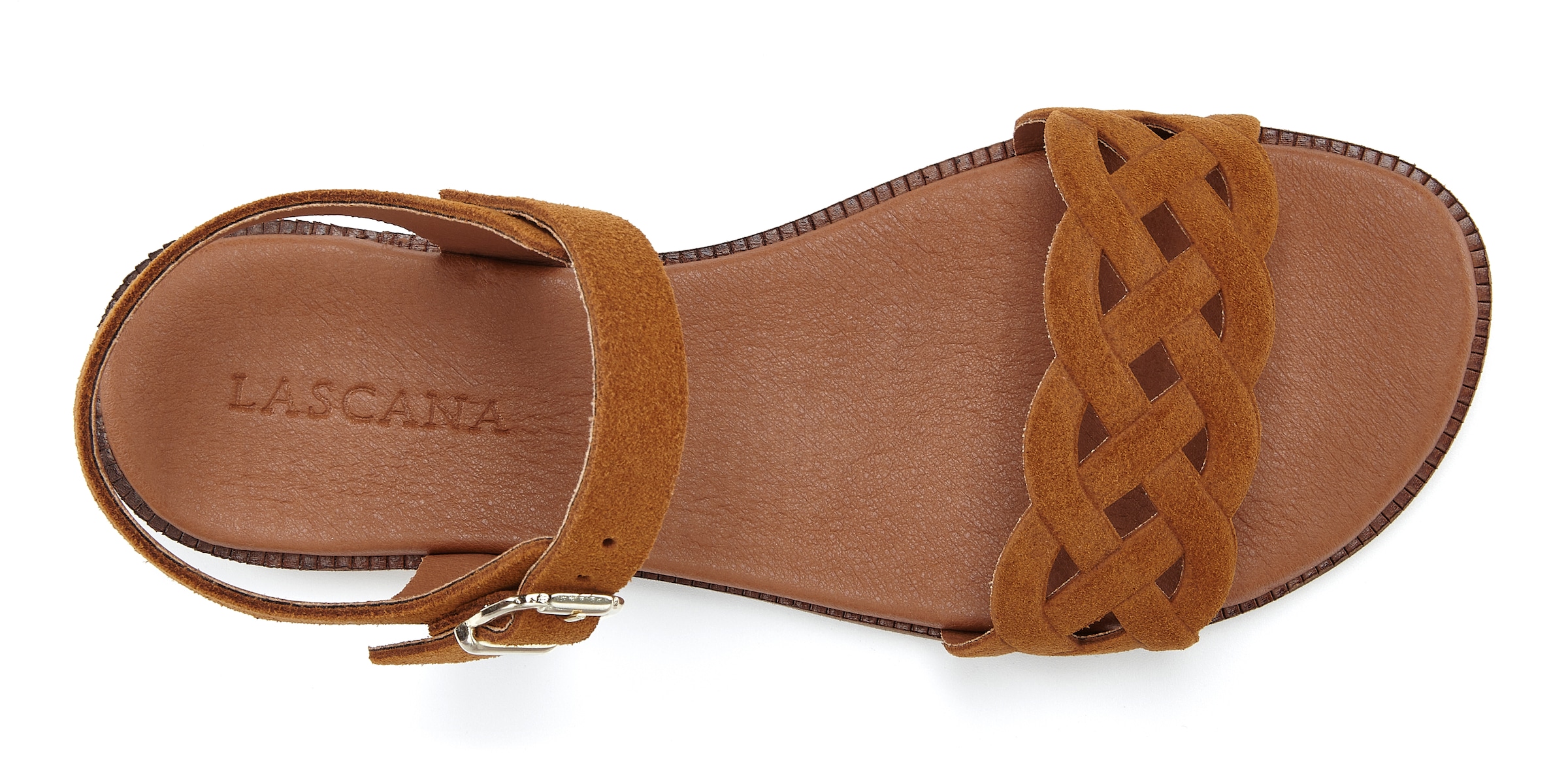 LASCANA Sandale »Sommerschuh«, Sandalette, Sommerschuh aus Leder mit Cut-Outs und weicher Innensohle