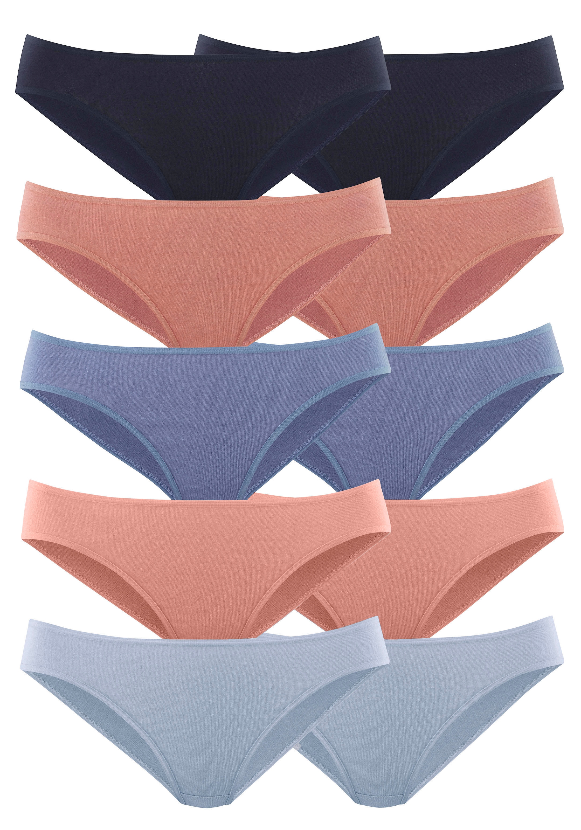 petite fleur Bikinislip, (10er-Pack), aus elastischer Baumwolle