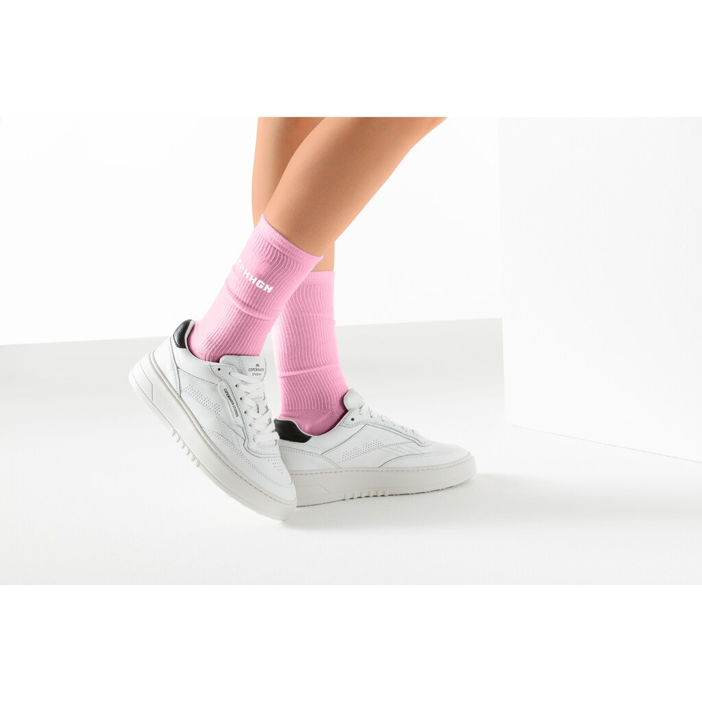 Copenhagen Studios Basicsocken, (Packung, 3 Paar), mit Rippstruktur und Stickerei