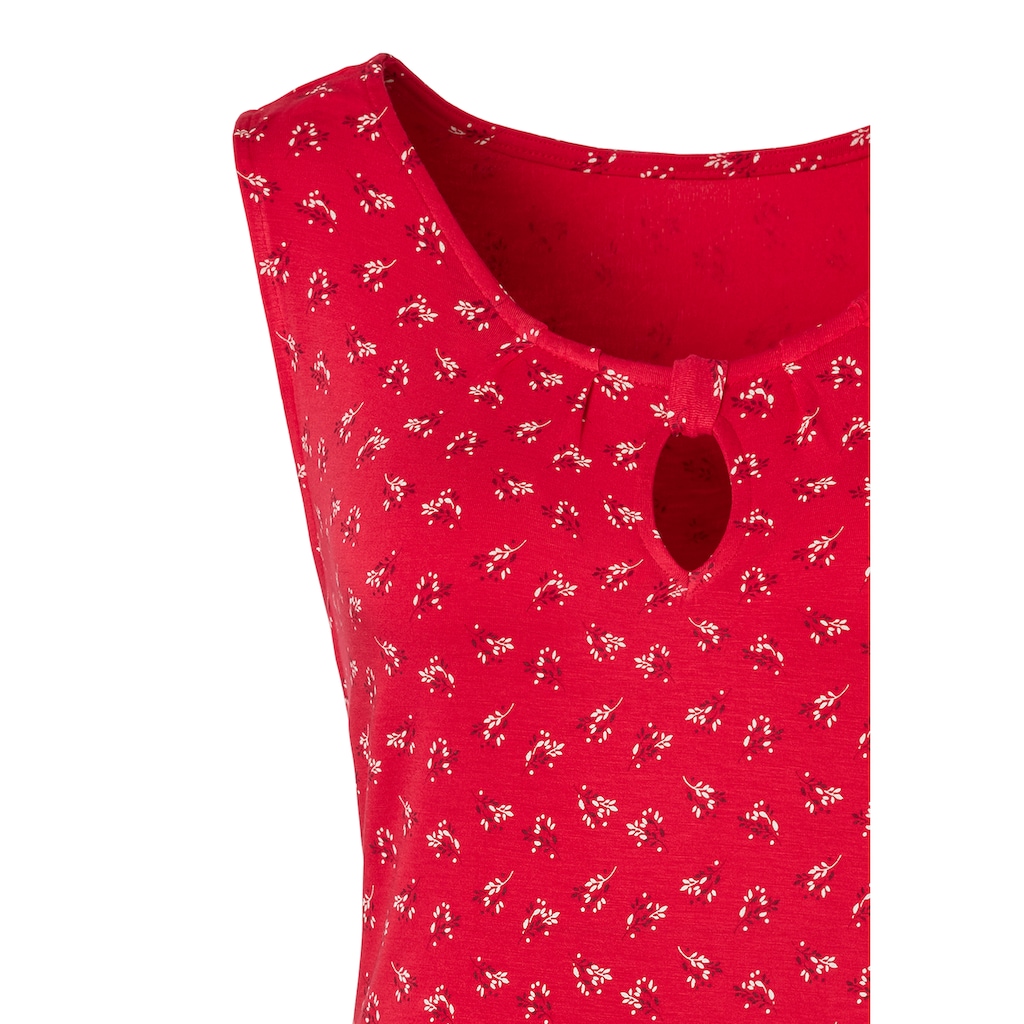 LASCANA Shirttop »mit kleinem Cut-Out am Ausschnitt«, (2er-Pack), aus weichem Viskose-Stretch