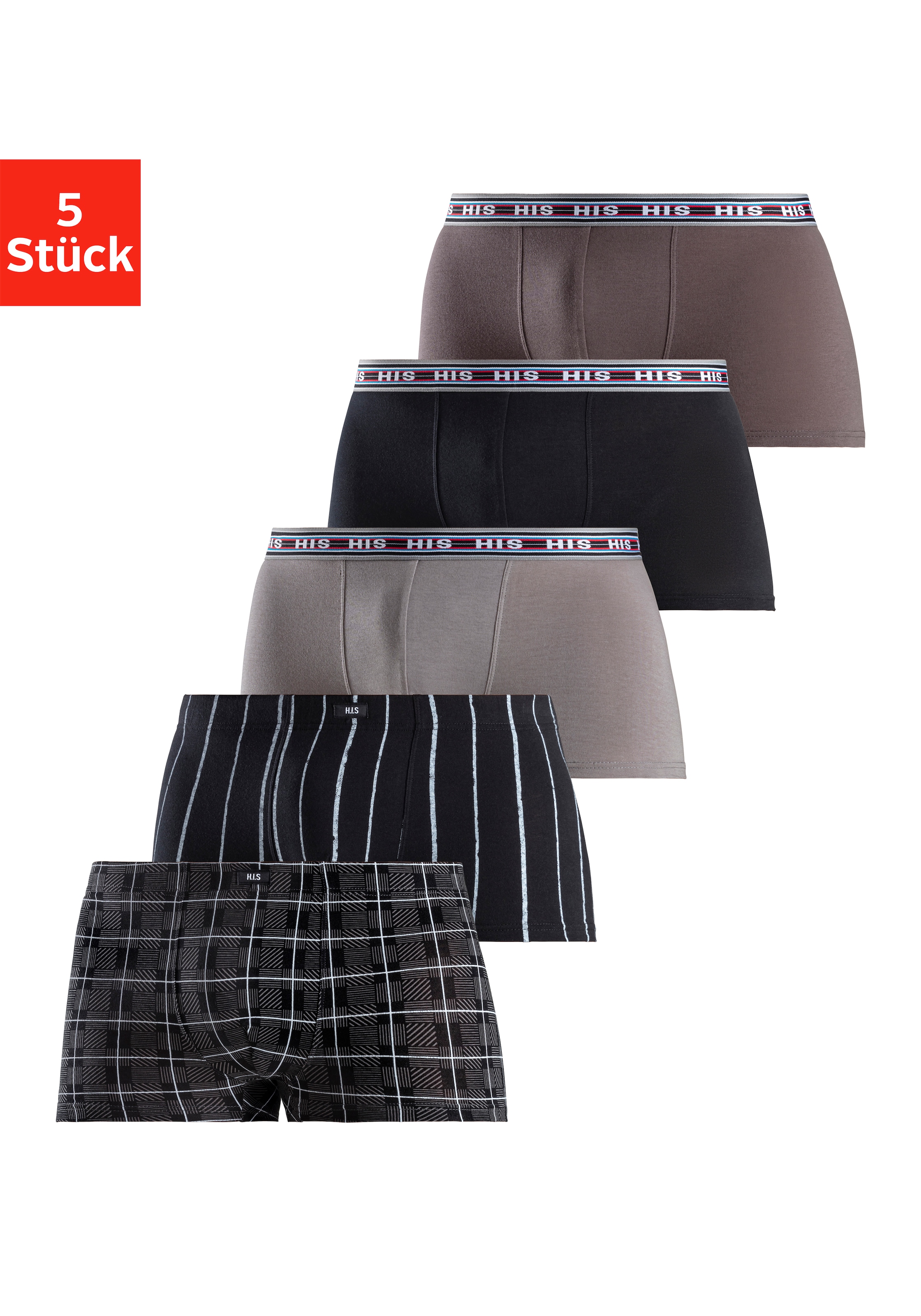 H.I.S Boxer »Boxershorts für Herren« Paquet, 5 cuis aus Baumwoll-Stretch