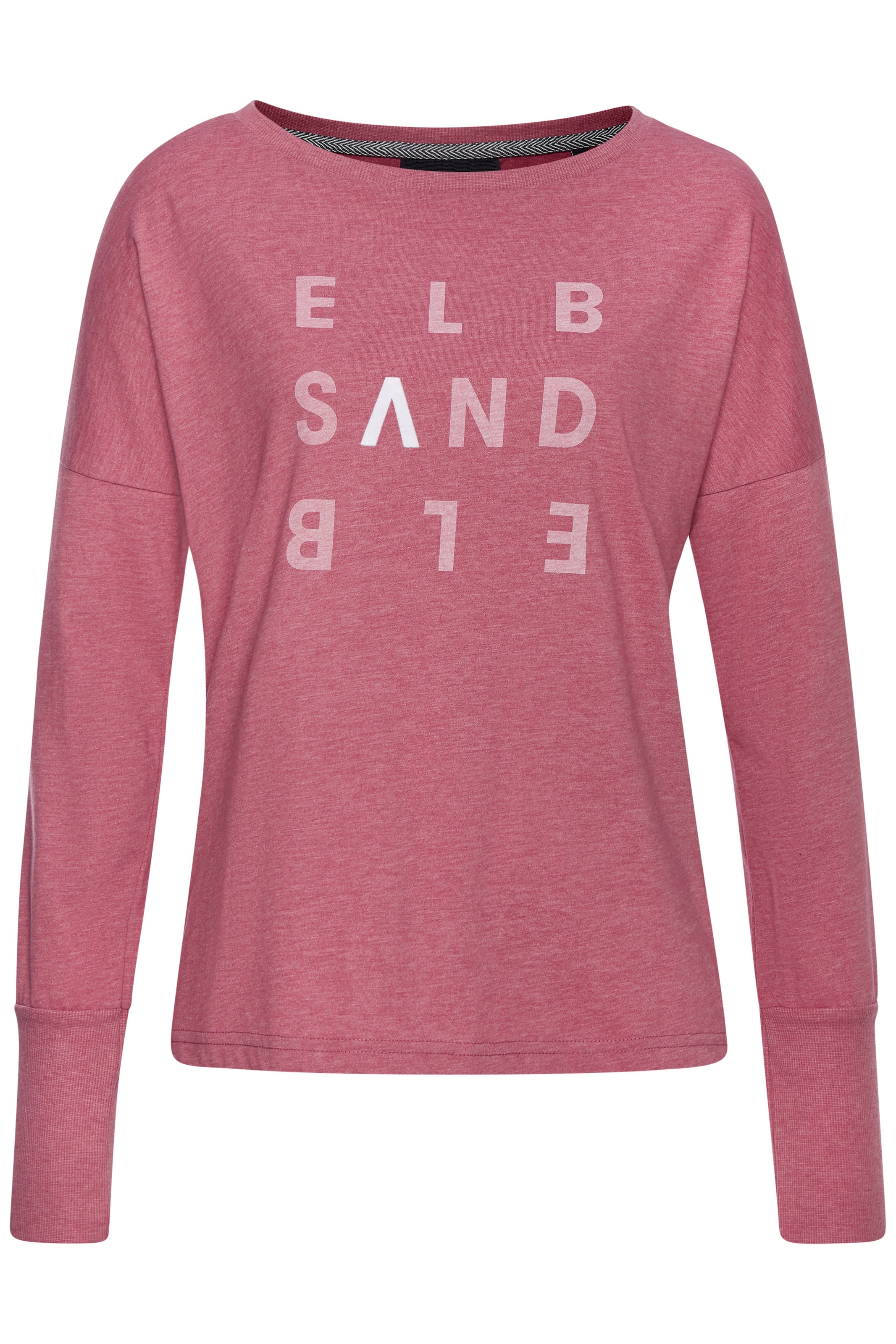 Elbsand T-shirt à manches longues »Ingrun« mit Logodruck vorne, Langarmshirt aus Baumwoll-Mix, sportlich-casual