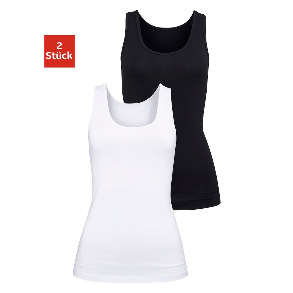 H.I.S Unterhemd, (2er-Pack), aus elastischer Baumwoll-Qualität, Tanktop, Unterziehshirt