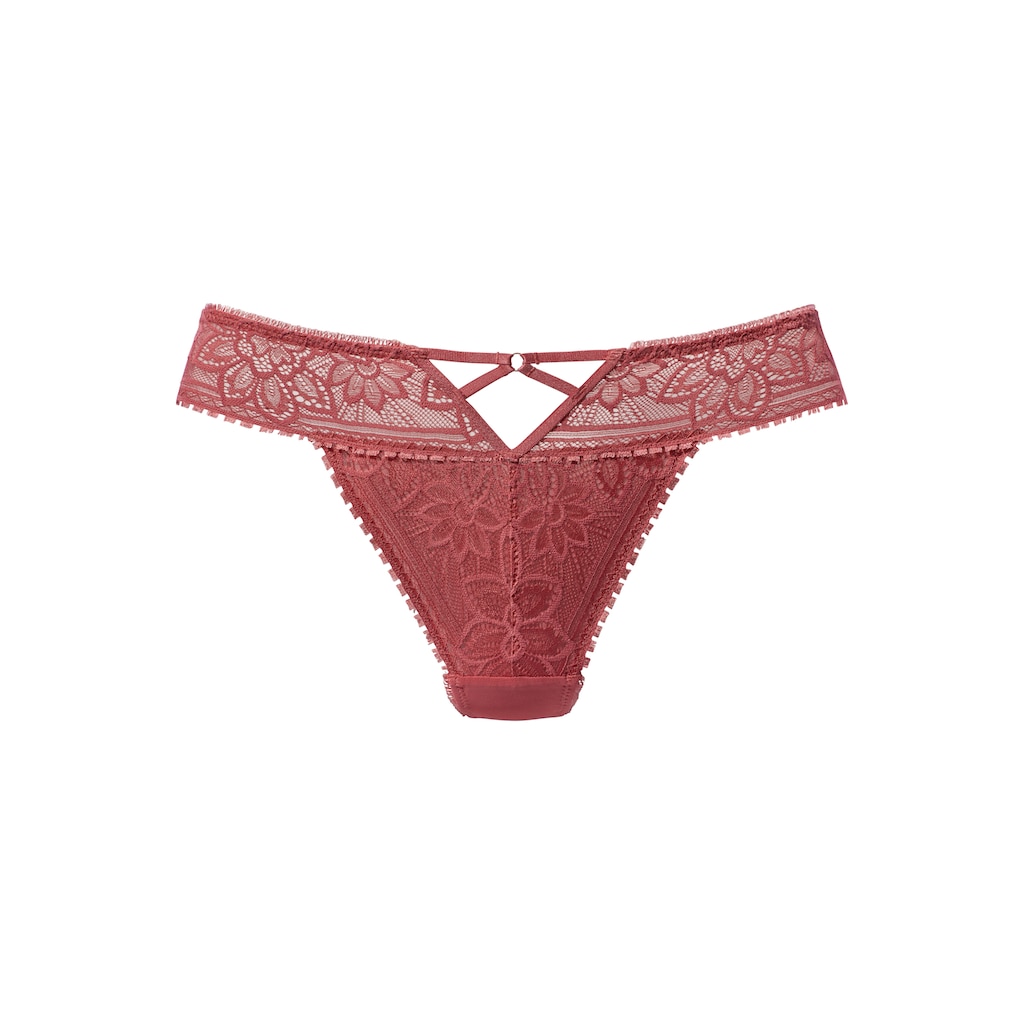 LASCANA String, mit edlem Cut-Out aus floraler Jacquardspitze