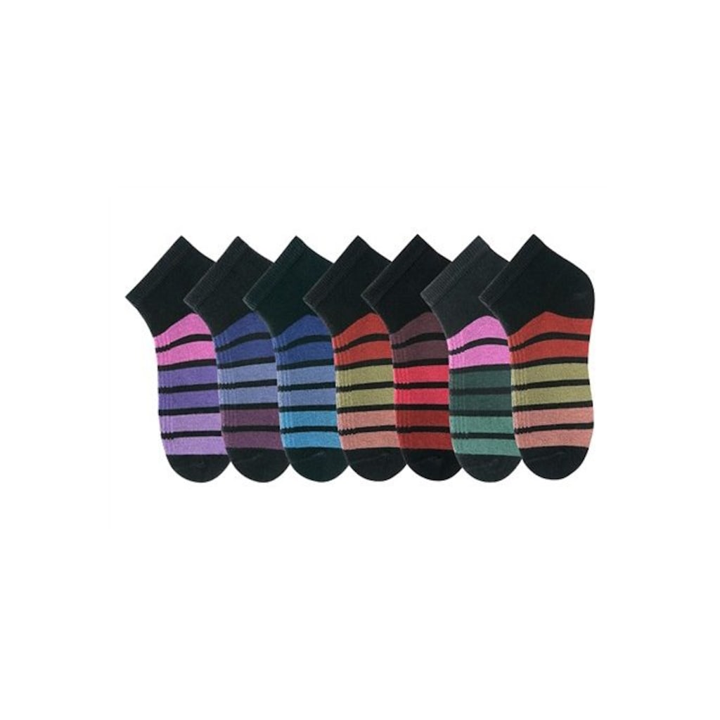 H.I.S Sneakersocken, (Packung, 7 Paar), mit bunten Ringeln