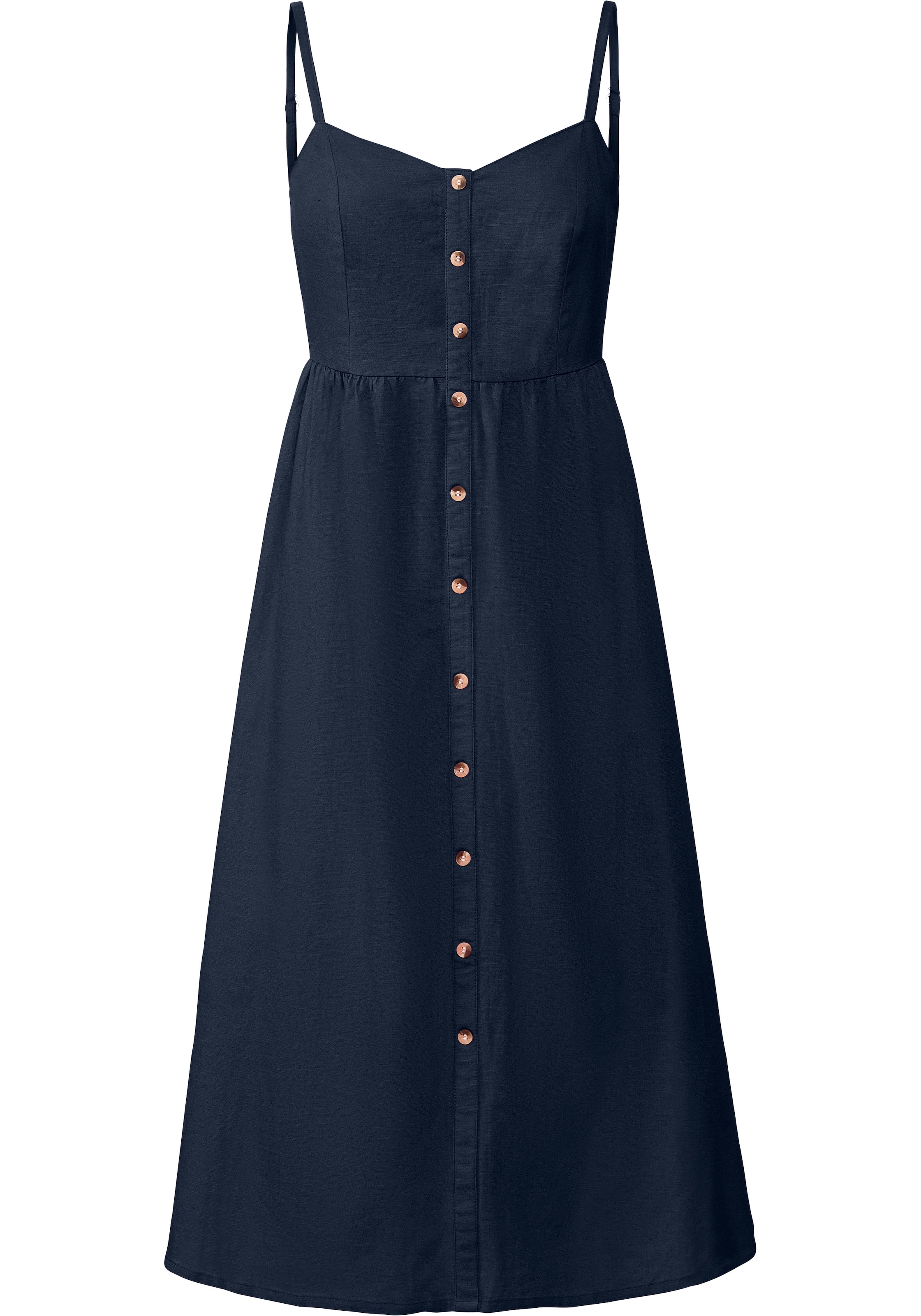 LASCANA Sommerkleid, aus Leinenmix mit Baumwolle, Midikleid, Strandkleid