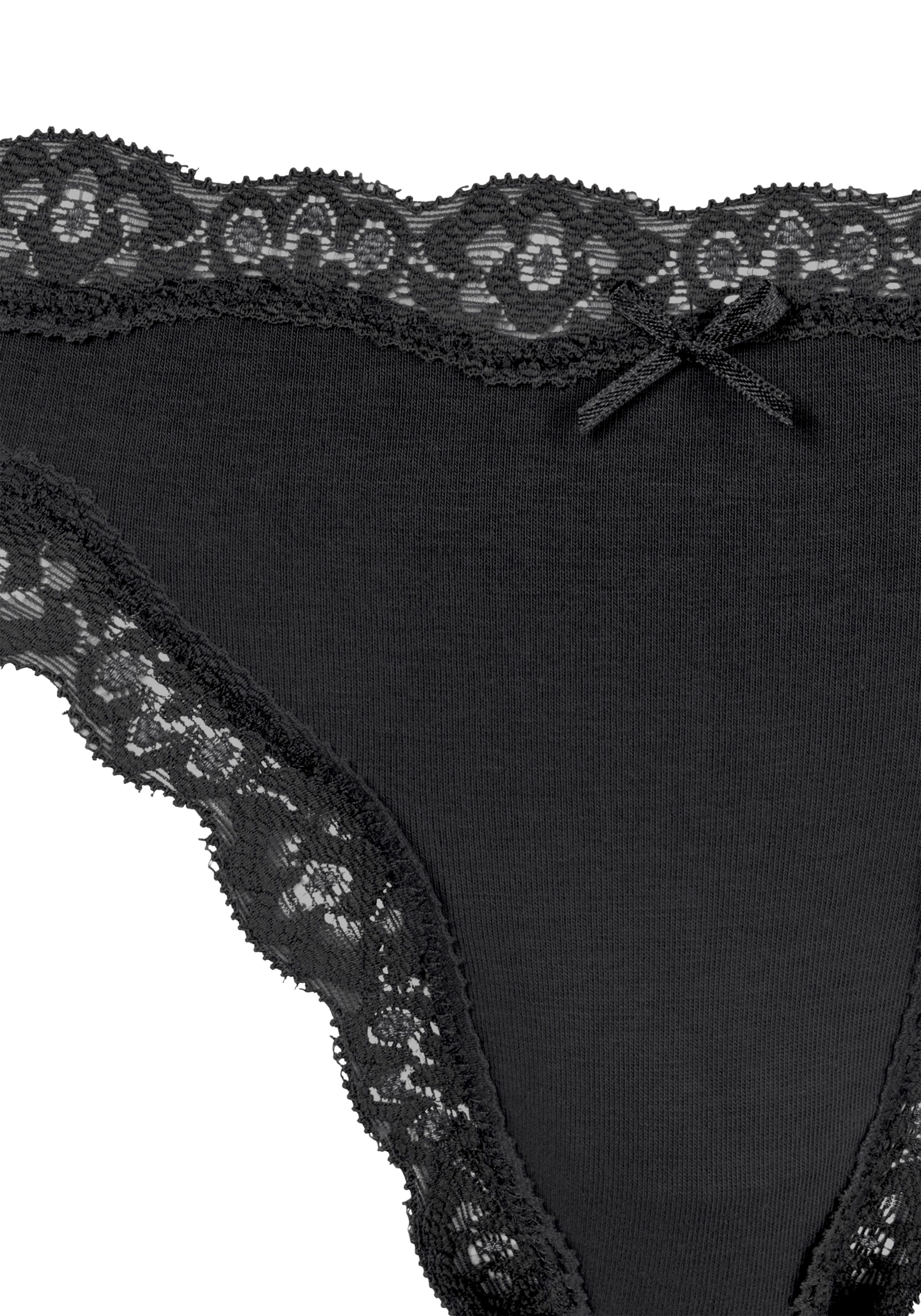 LASCANA String, (Packung, 3 St.), mit floraler Spitze