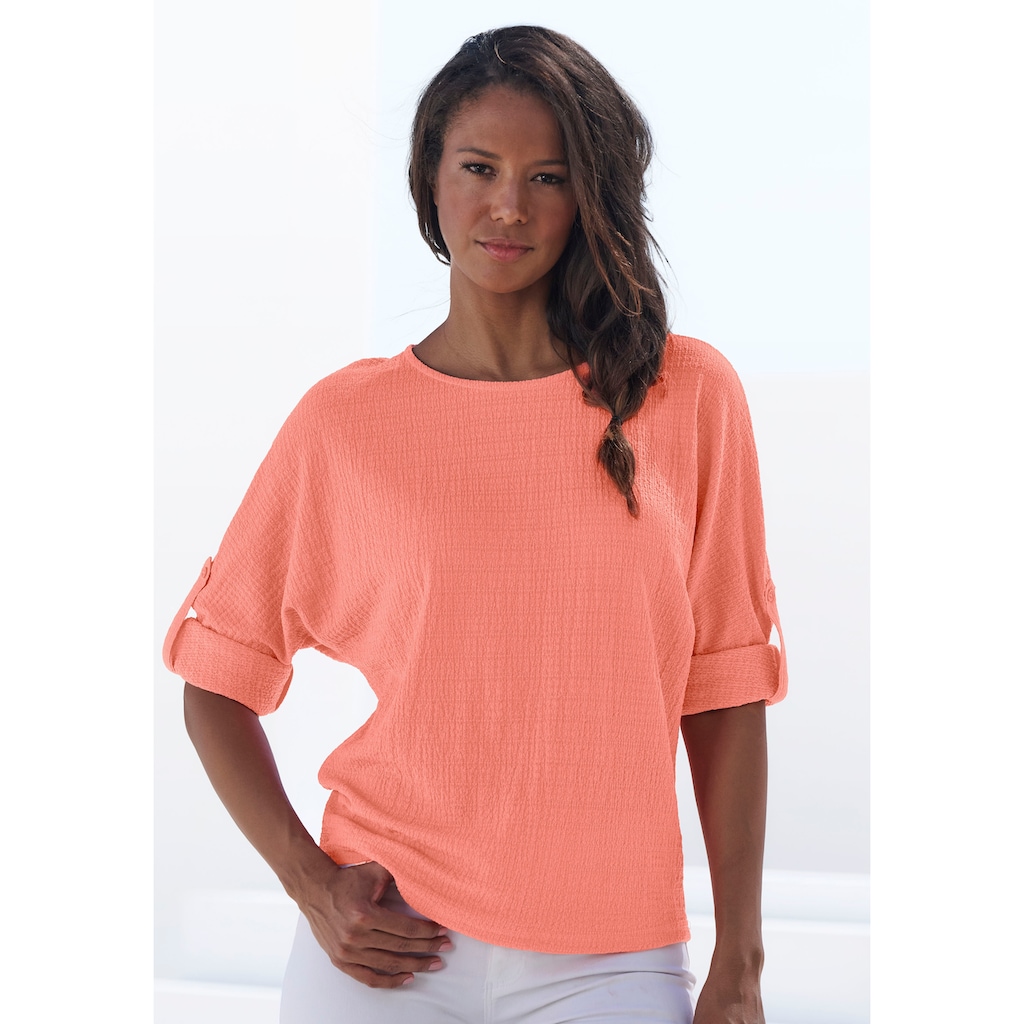 Vivance 2-in-1-Shirt »zum Krempeln«, aus bügelfreier Crêpe-Qualität