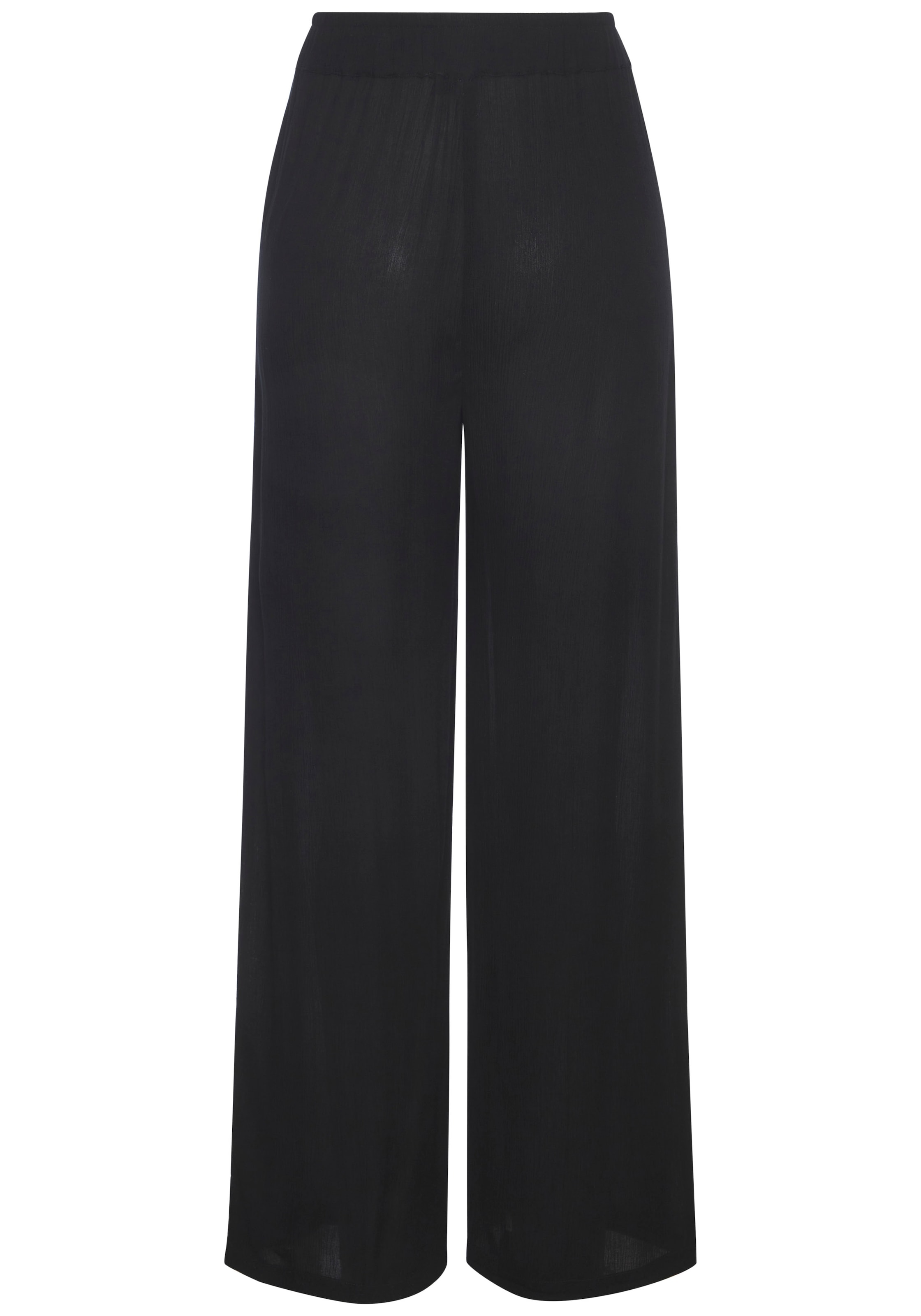 Buffalo Palazzohose »in lockerer Passform mit weitem Bein«  bequemer Viskose-Crepe, Sommerhose, Strandhose