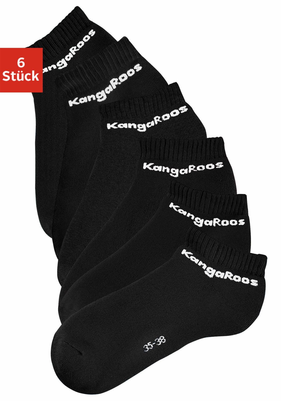 KangaROOS Sneakersocken Packung, 6 Stk. tlg. mit Frottee innen