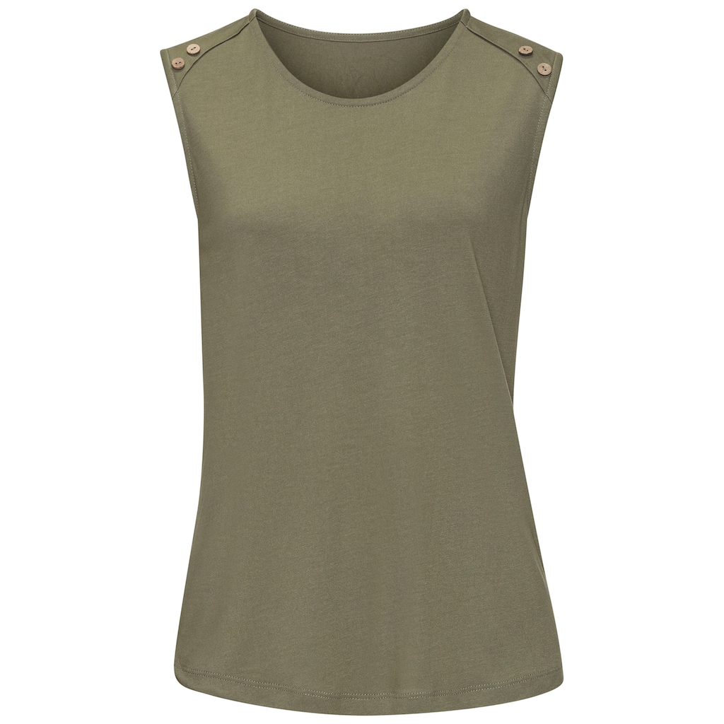 LASCANA Strandtop, mit Zierknöpfen, Sommertop, Basic