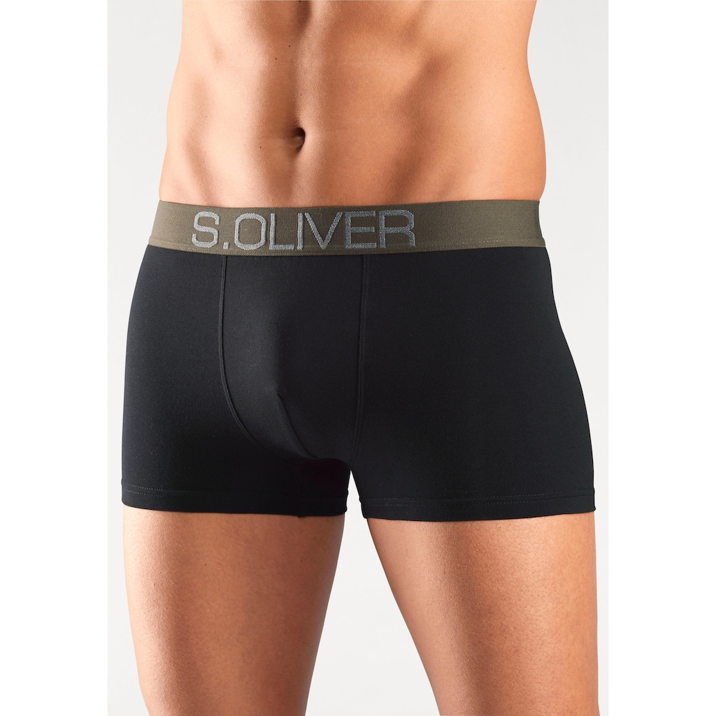 s.Oliver Boxer »Boxershorts für Herren«, (Packung, 4 St.), mit kontrastfarbenem Webbund