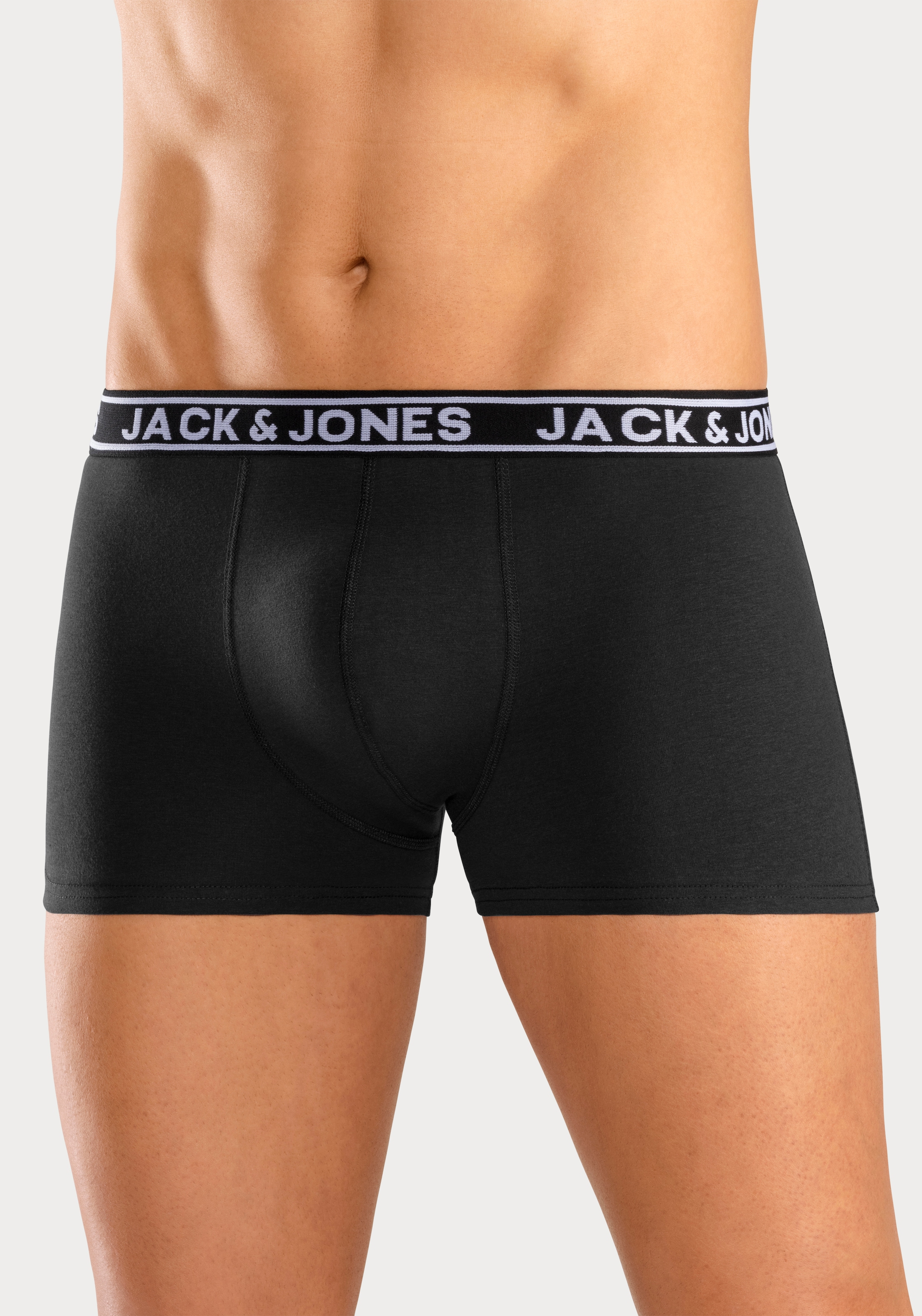 Jack & Jones Trunk »JACCRISP im 6er Pack mit Logobund und Stretchkomfort« Packung, 6 Stk. unifarben mit Farbeinsatz, modisch, eng anliegend, Baumwollmischung