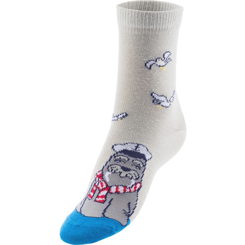 Arizona Socken, (Packung, 5 Paar), mit Meeresmotiven