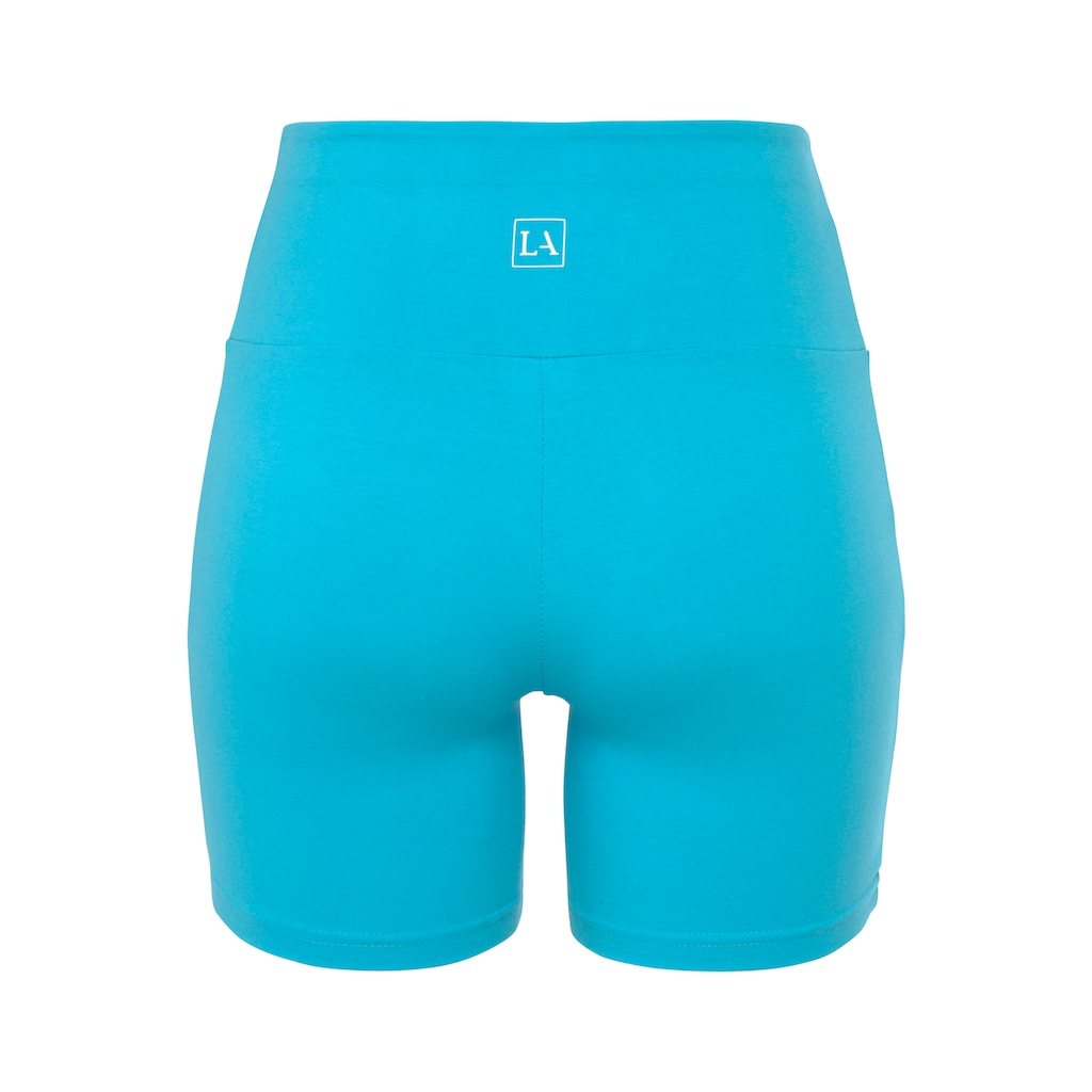 LASCANA Shorts, mit breitem Bündchen und Logodruck, Loungewear
