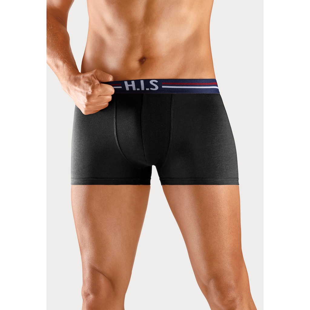 H.I.S Boxer »Boxershorts für Herren«, (Packung, 5 St.), mit Streifen und Markenlogo im Bund