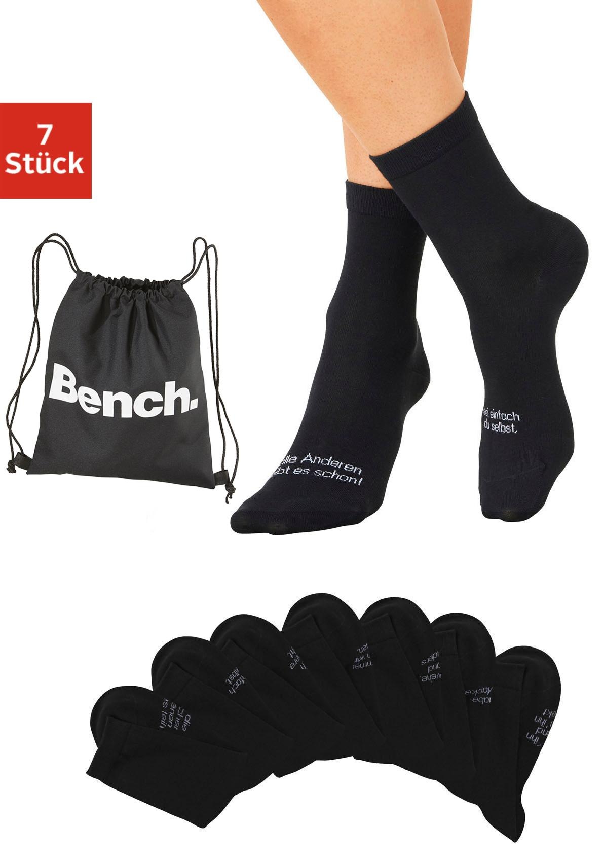 Bench. Socken Packung, 7 Stk. tlg. mit Turnbeutel